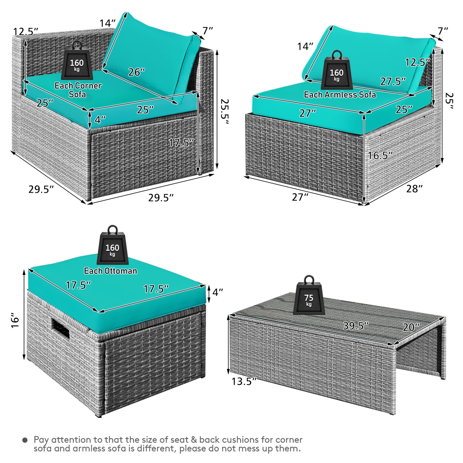 8-Piece Rattan Patio Furniture Set with Storage, Waterproof Cover and Cushions