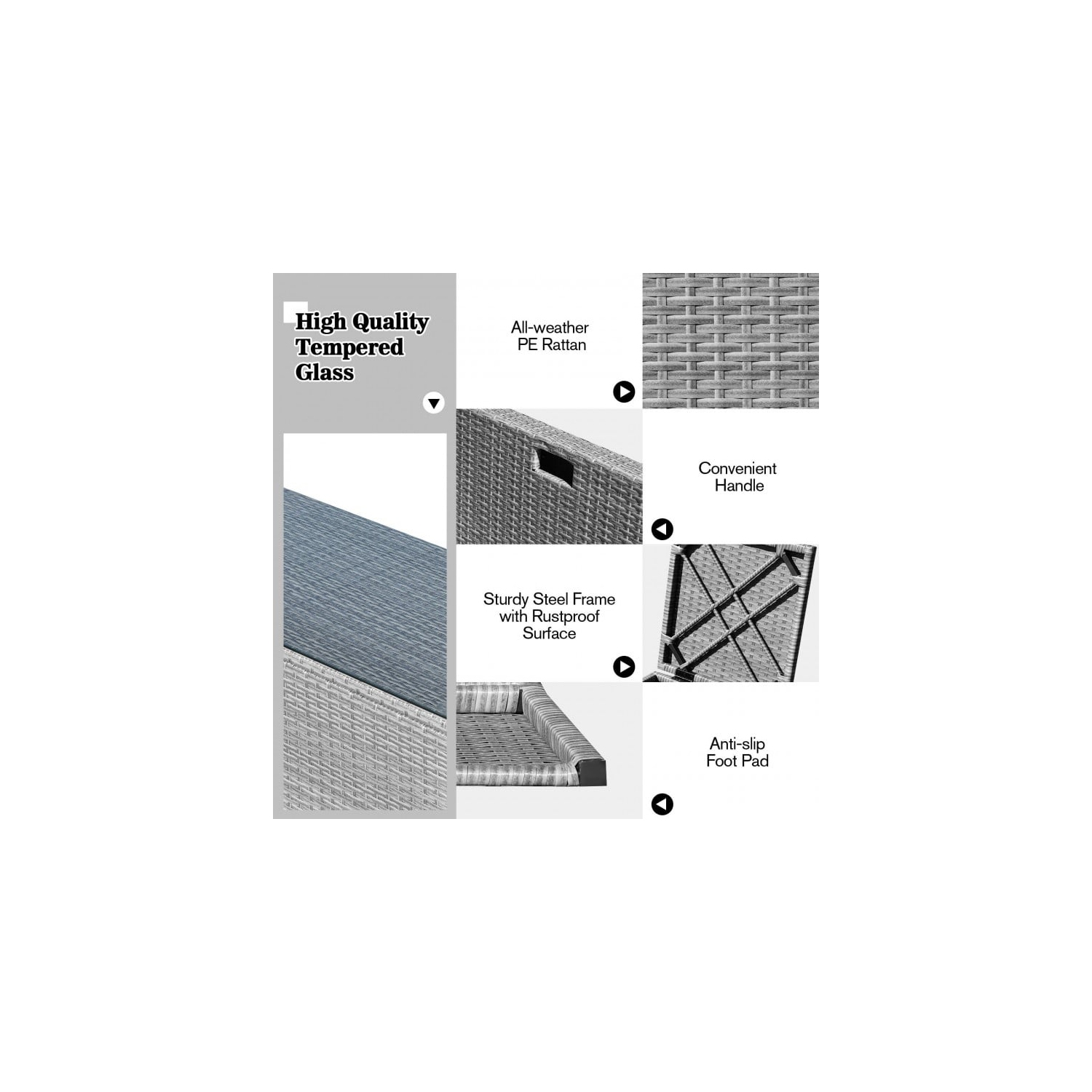 8-Piece Rattan Patio Furniture Set with Storage, Waterproof Cover and Cushions