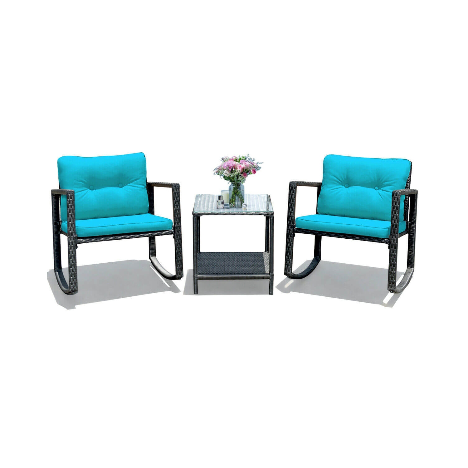 Adjustable height record player table with storage for living room or bedroom