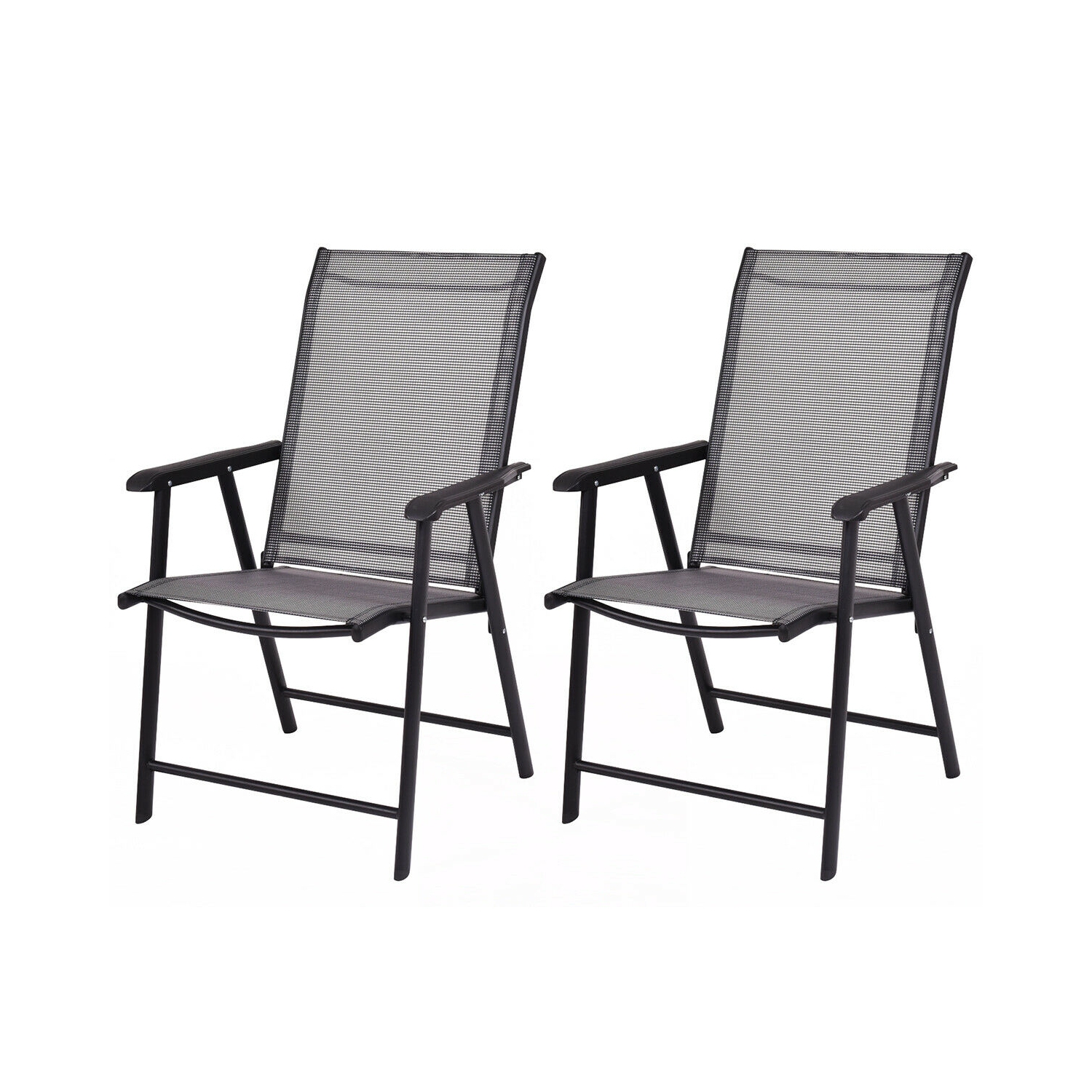 Ensemble de 2 chaises de patio pliantes d'extérieur pour le jardin, la terrasse ou le balcon