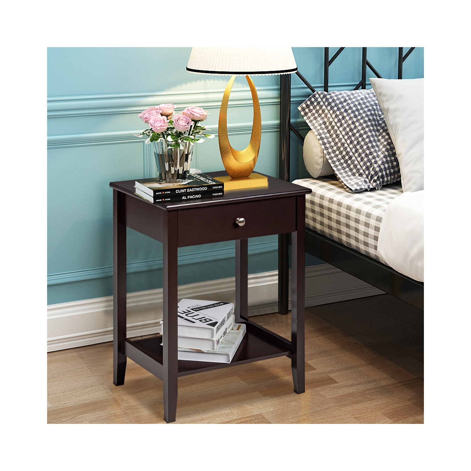 2-Piece Wooden Sofa Tables for Bedside or Living Room Use