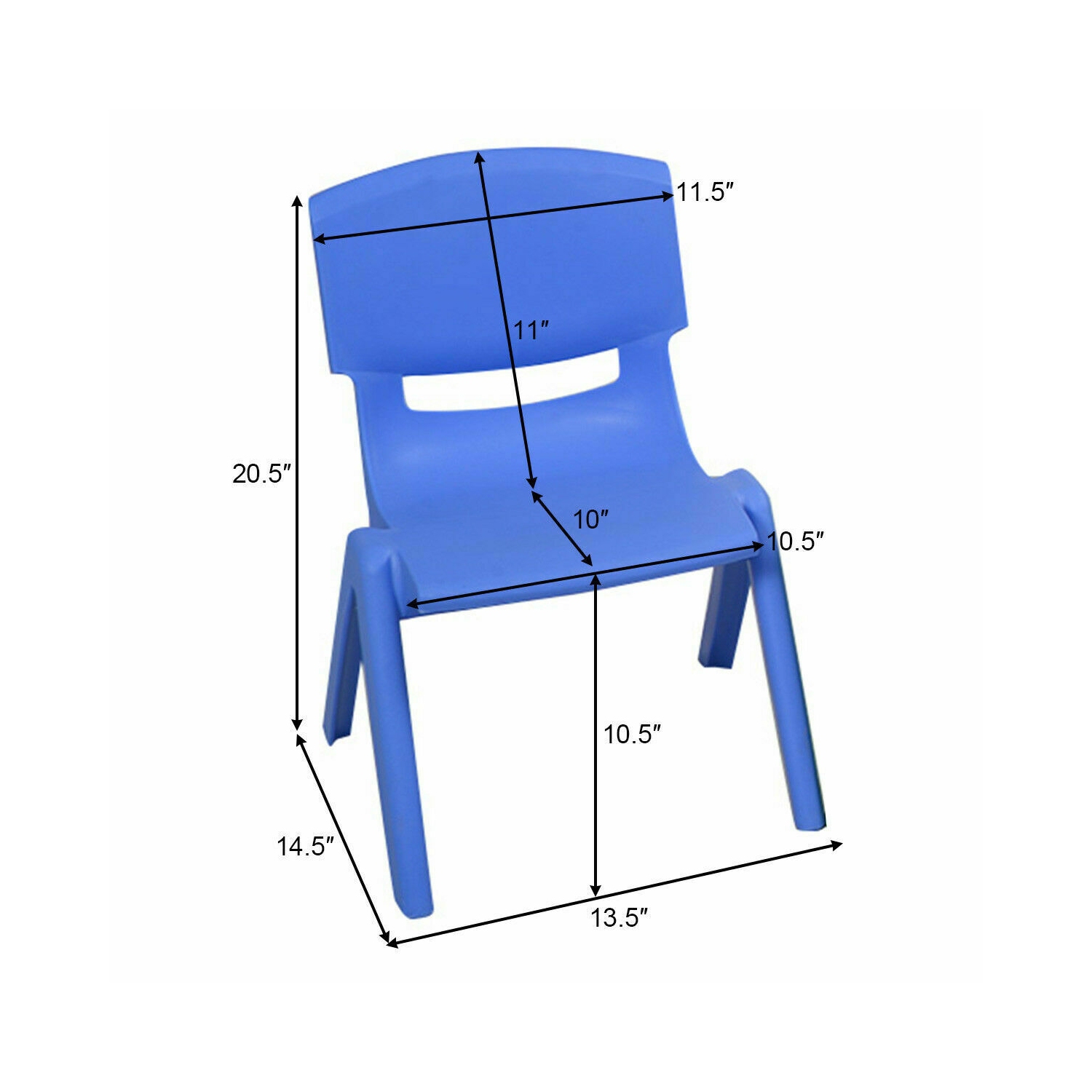 4-pack Colorful Stackable Plastic Children Chairs