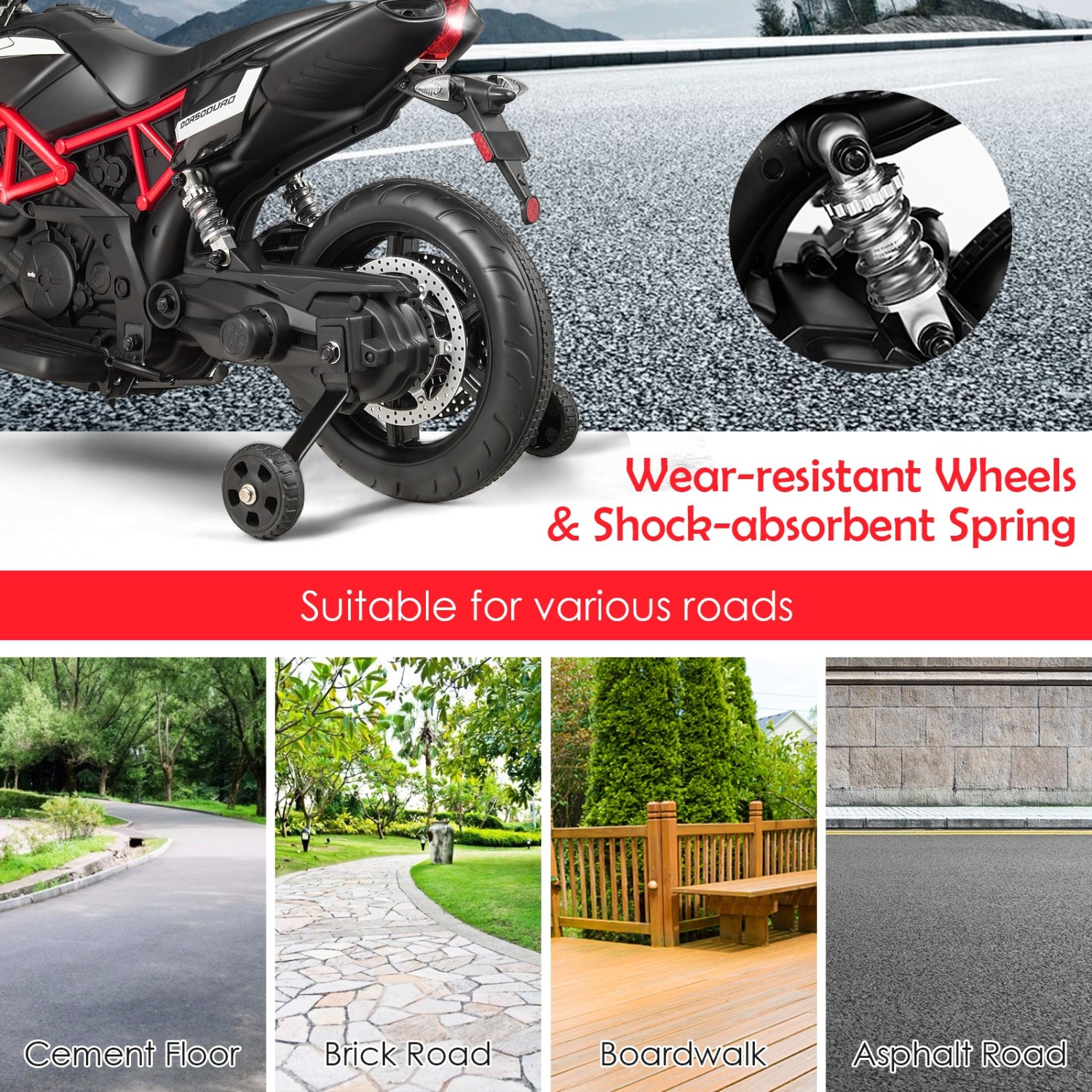 Motocyclette à enfourcher pour enfants de 12 V autorisée par Aprilia, noir