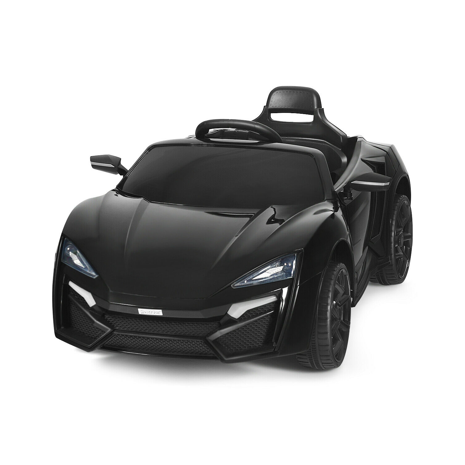 Véhicule électrique téléguidé 12 V 2,4 GHz avec lumières - Noir