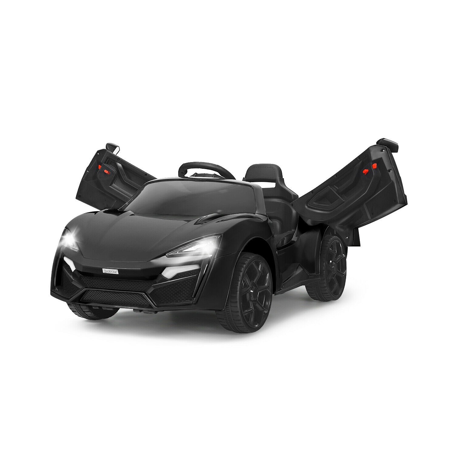 Véhicule électrique téléguidé 12 V 2,4 GHz avec lumières - Noir