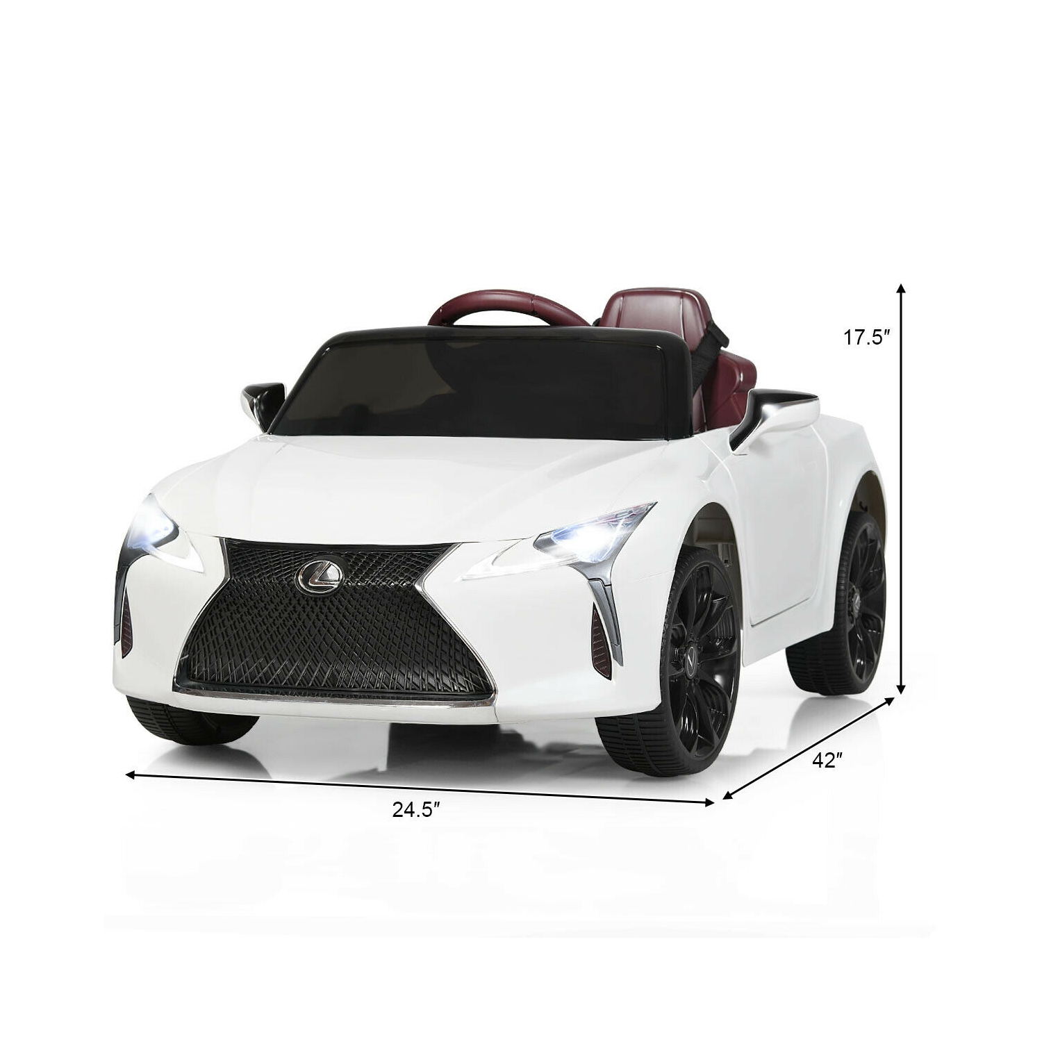 Lexus LC500 Licensed Kids 12V Ride Remote Control Electric Vehicle-White