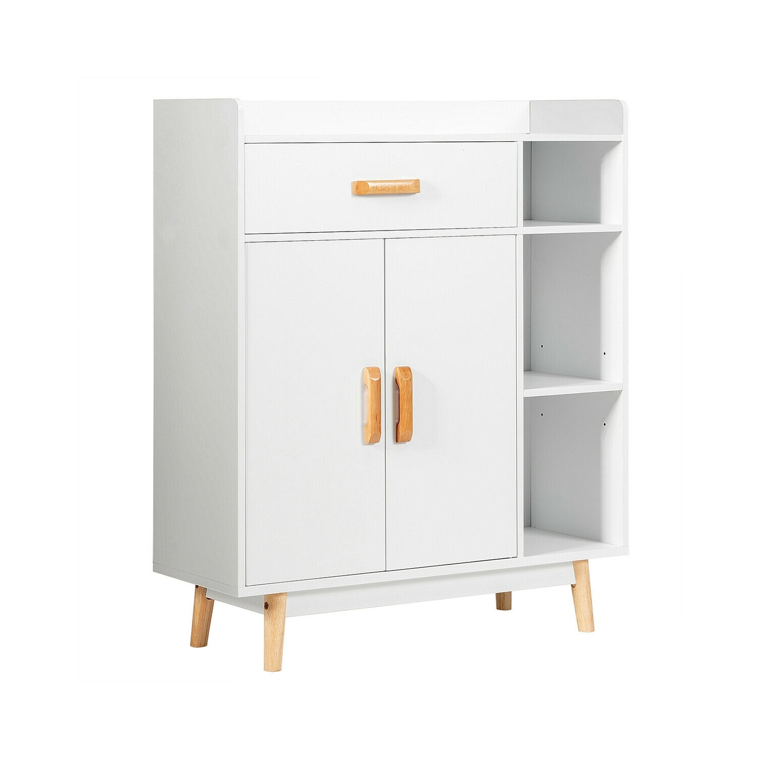 Armoire de plancher compacte avec tiroir – Coffre de rangement autonome pour les petits espaces