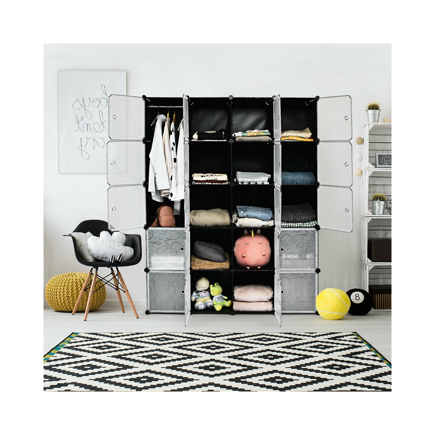 20-Cube DIY Cube Storage Organizer Cube Closet Storage Shelves