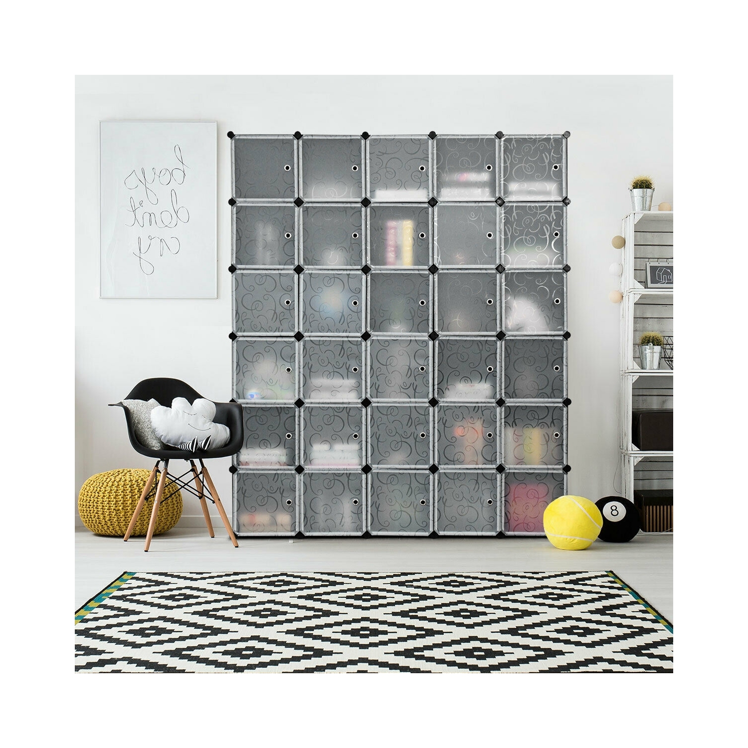 DIY 30 Cube Portable Closet Clothes Wardrobe Cabinet