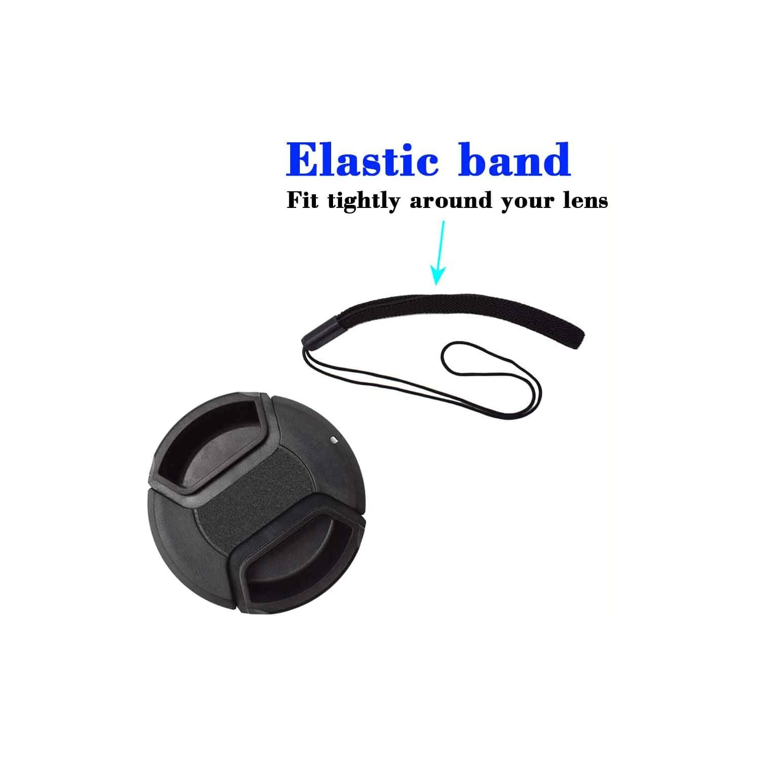 55mm Lens Cap Cover with Keeper for AF-P NIKKOR 18-55mm f/3.5-5.6G VR Lens for Nikon D5600 D5500 D5300 D3500 D3400 D3300 D7200 D7100 DSLR Camera,