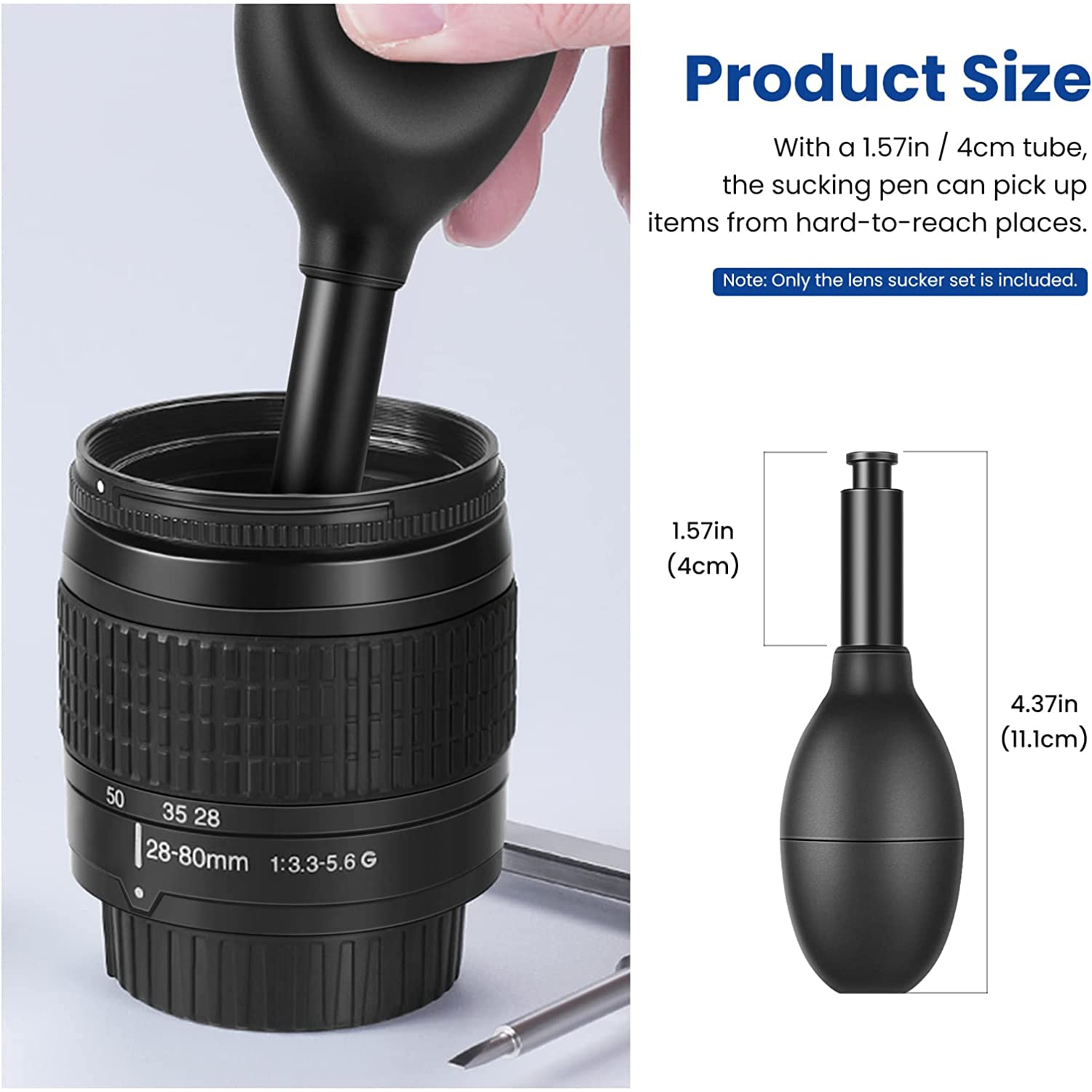 8-in-1 Lens Sucker Kit, IC Pick Up Vacuum Suction Pen with 7 Interchangeable Suction Cups Lens Repair Tool for Lens Repair and Cleaning, Watches, and