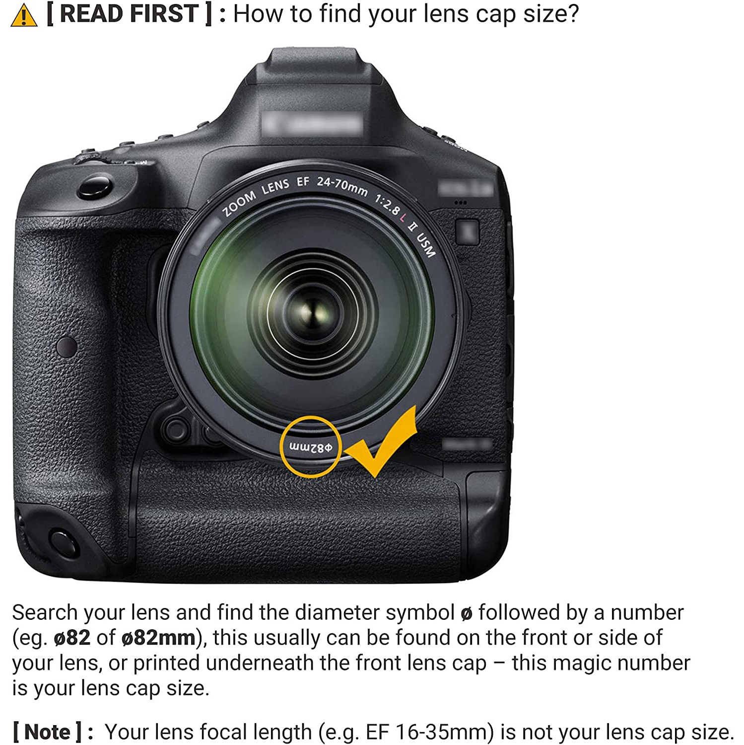 (2-Pack) 82mm Center Pinch Front Lens Cap + Elastic Lens Cap Keeper for Any Lenses from Canon Nikon Fujifilm Sony with 82mm Filter Thread, Replaces