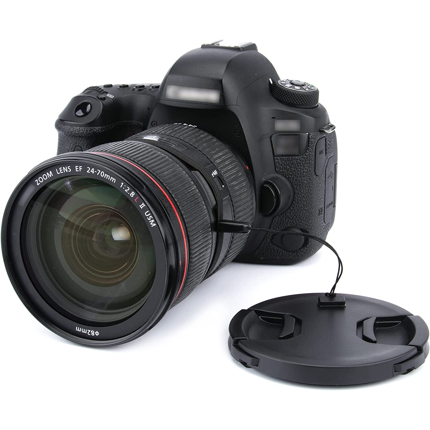 (2-Pack) 82mm Center Pinch Front Lens Cap + Elastic Lens Cap Keeper for Any Lenses from Canon Nikon Fujifilm Sony with 82mm Filter Thread, Replaces