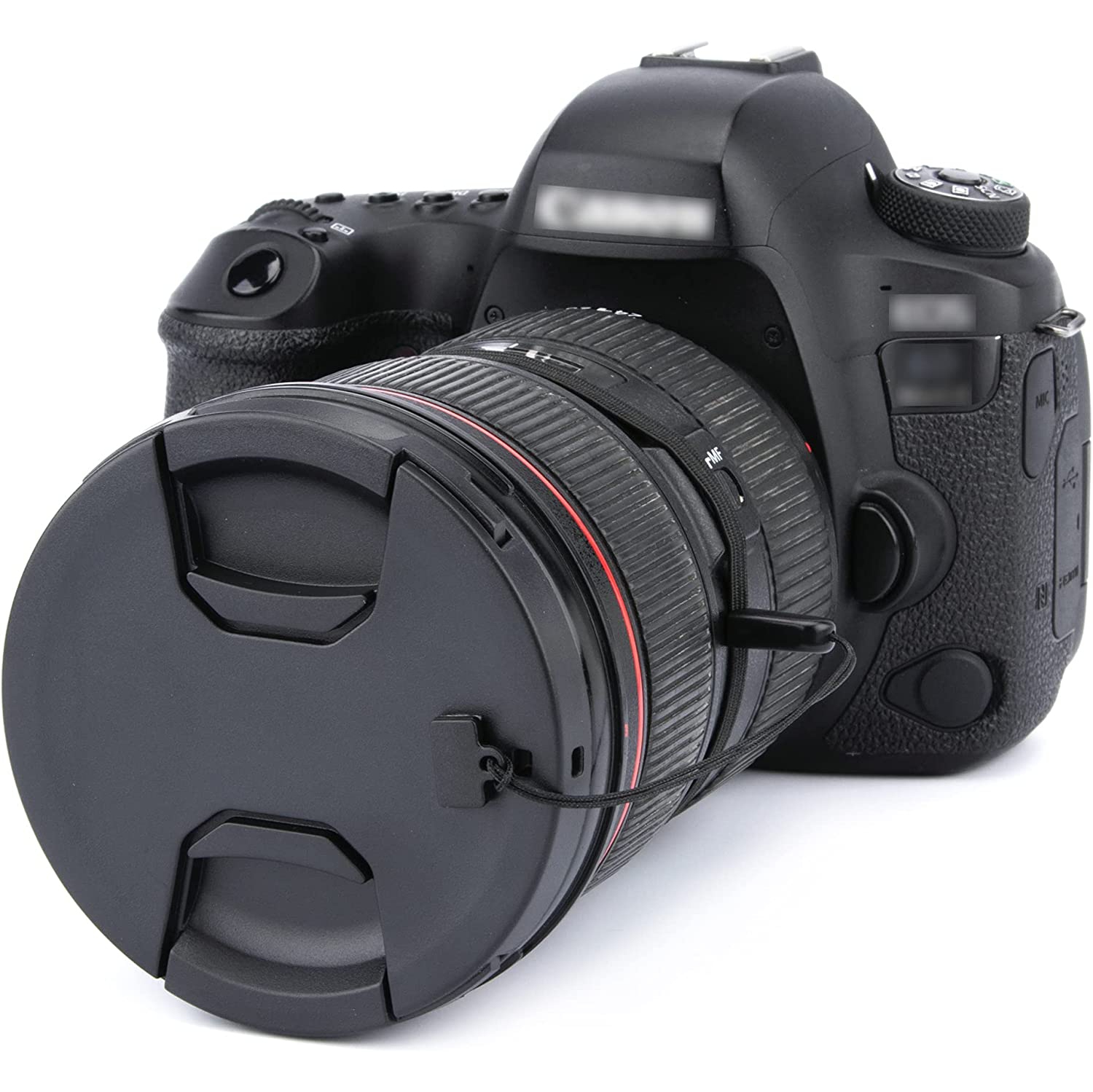 (2-Pack) 82mm Center Pinch Front Lens Cap + Elastic Lens Cap Keeper for Any Lenses from Canon Nikon Fujifilm Sony with 82mm Filter Thread, Replaces