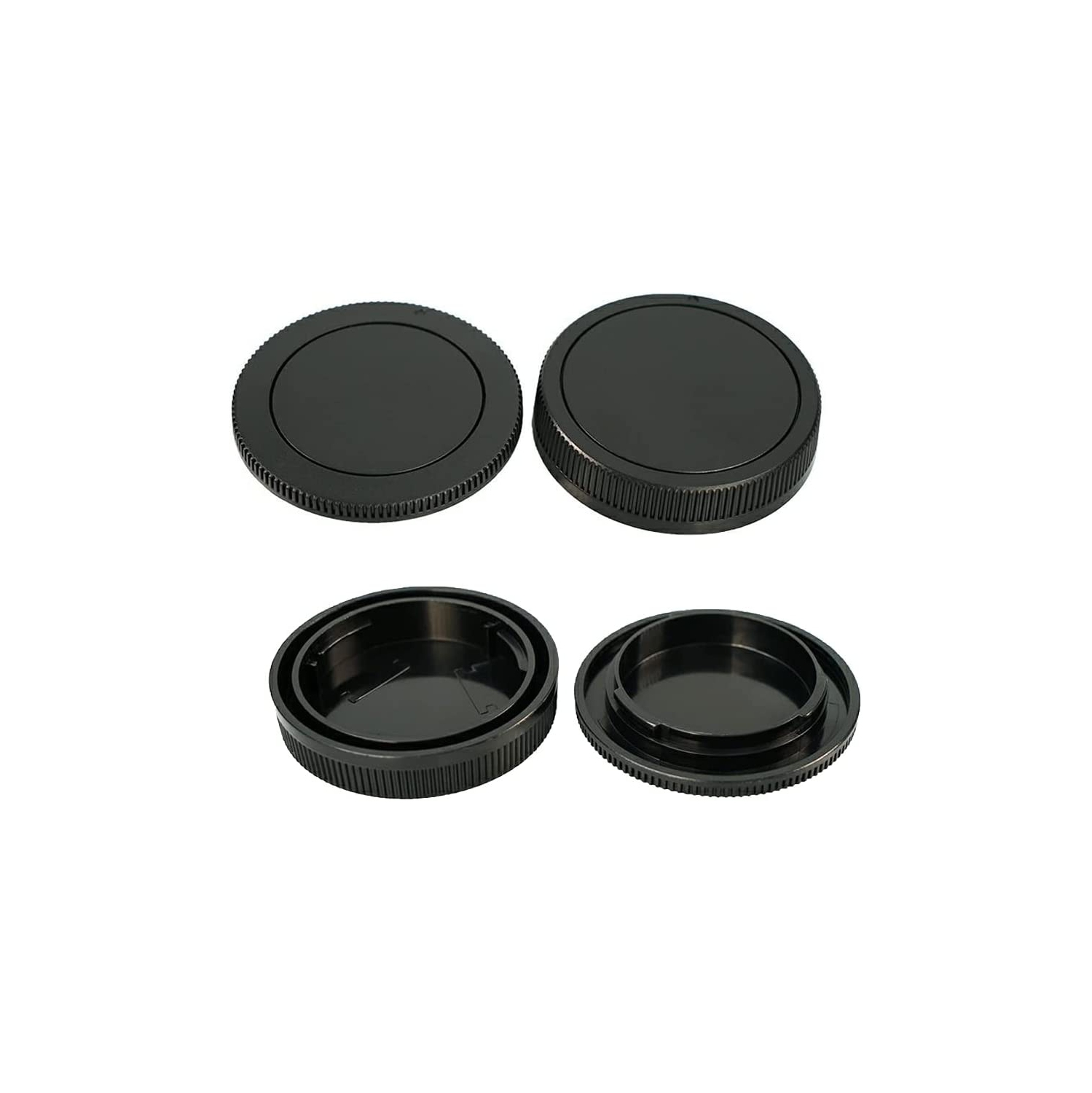 Camera Body Cap & Rear Lens Cover for Compatible for Canon EOS M50II M50 M100 M3 M5 Camera kit EF-M Mount Lens (2 Pack)