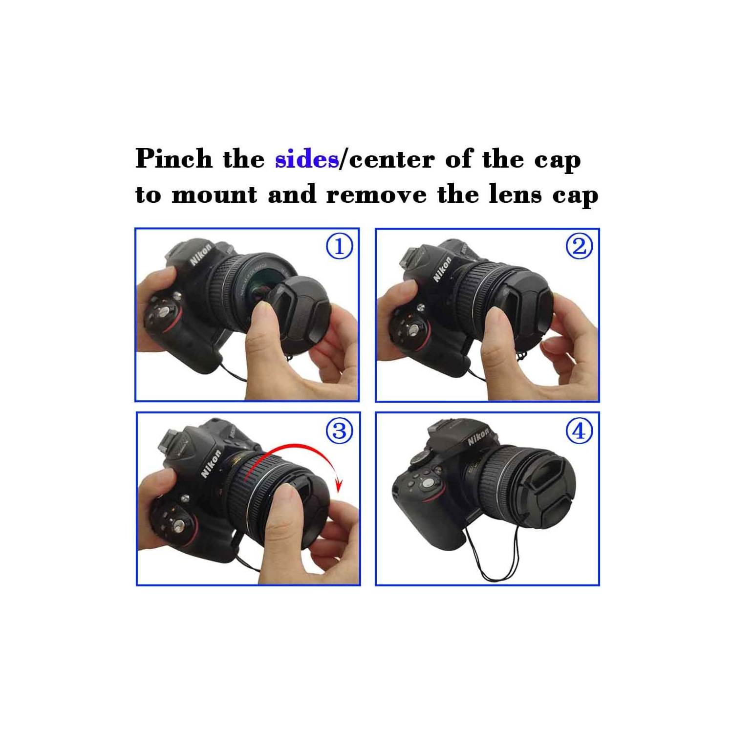 49mm Lens Cap Cover with Keeper for Sony E-Mount FE 50mm f/1.8,Sony E 55-210mm f/4.5-6.3 Lens,Sony E 35mm f/1.8,Sony E 20mm f/2.8 Lens for Sony Alpha
