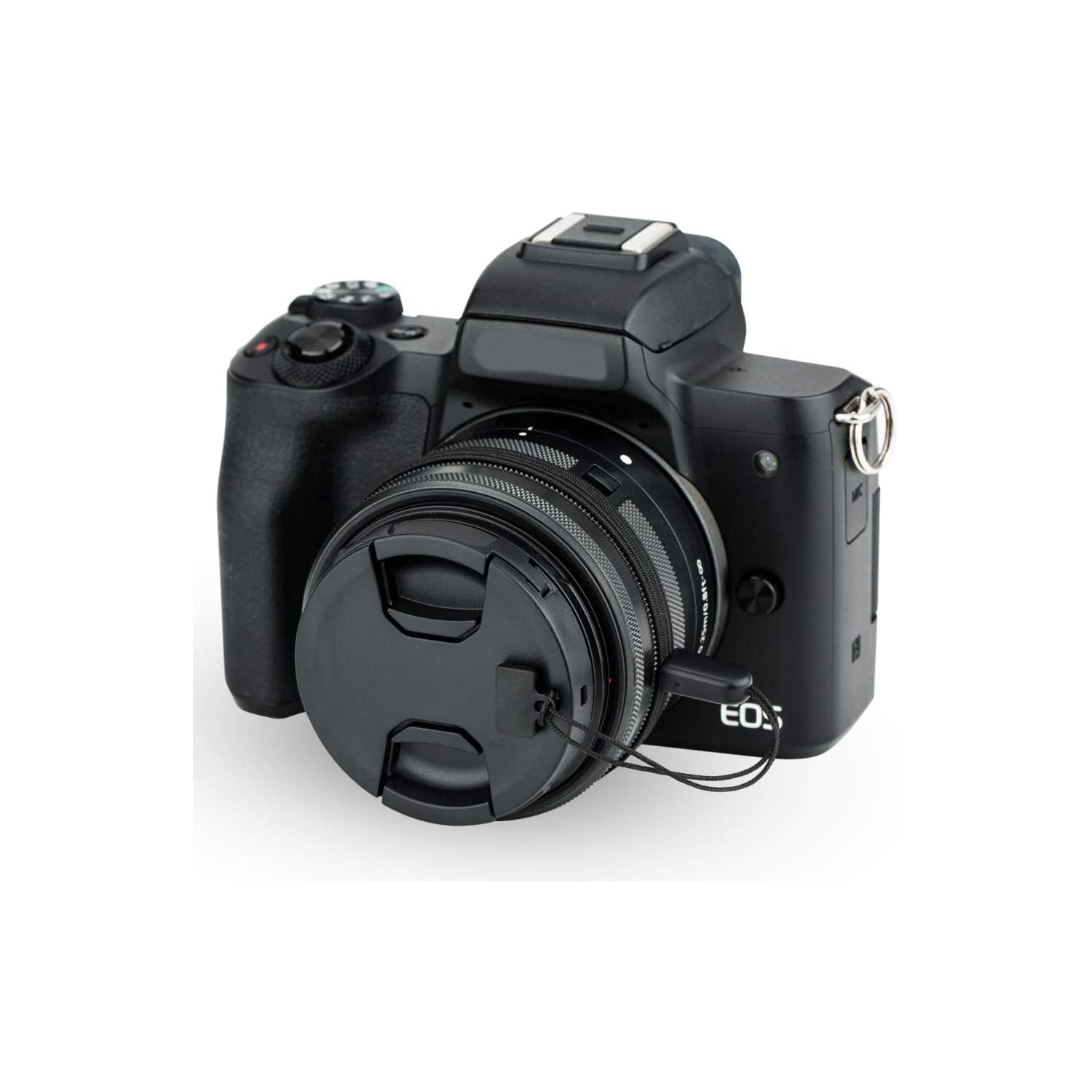 49mm Front Lens Cap Cover with Deluxe Cap Keeper for Canon EOS M50 M5 M6 Mark II M200 M100 with Kit Lens EF-M 15-45mm f/3.5-6.3 is STM, for Canon R10