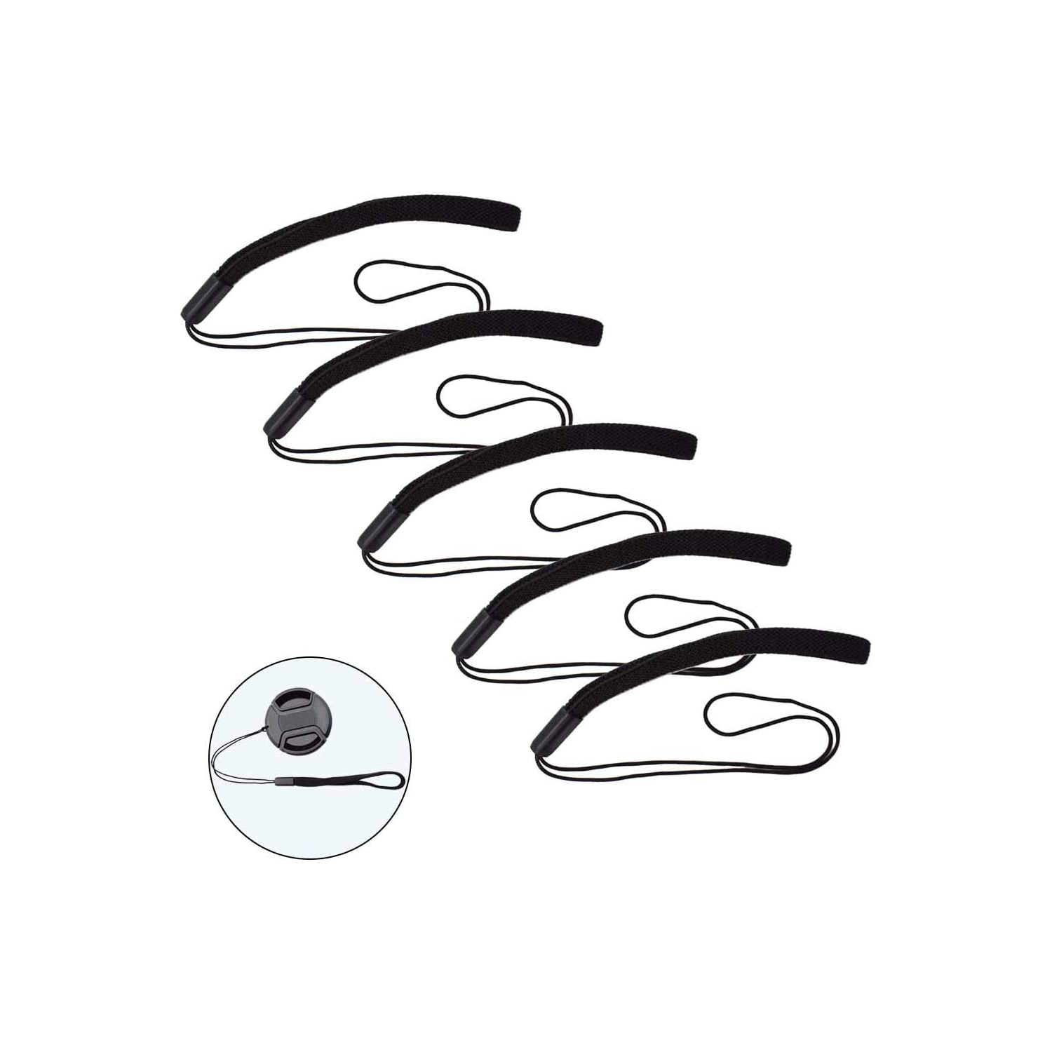 5 Pack Elastic Lens Cap Keeper Lens Cover Leash Prevent Lens Cap Lost Compatible with Canon/Nikon/Sony/Fujifilm/Olympus/Panasonic DSLR SLR Camera and