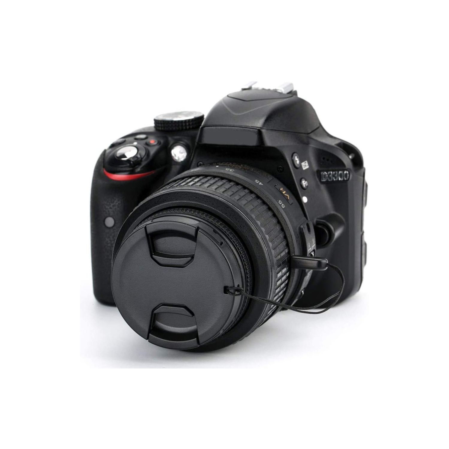 2 Pack 52mm Front Lens Cap Cover with Elastic Cap Keeper for Nikon D3000 D3100 D3200 D3300 D5000 D5100 D5200 D5300 D5500 with AF-S 18-55mm Kit Lens