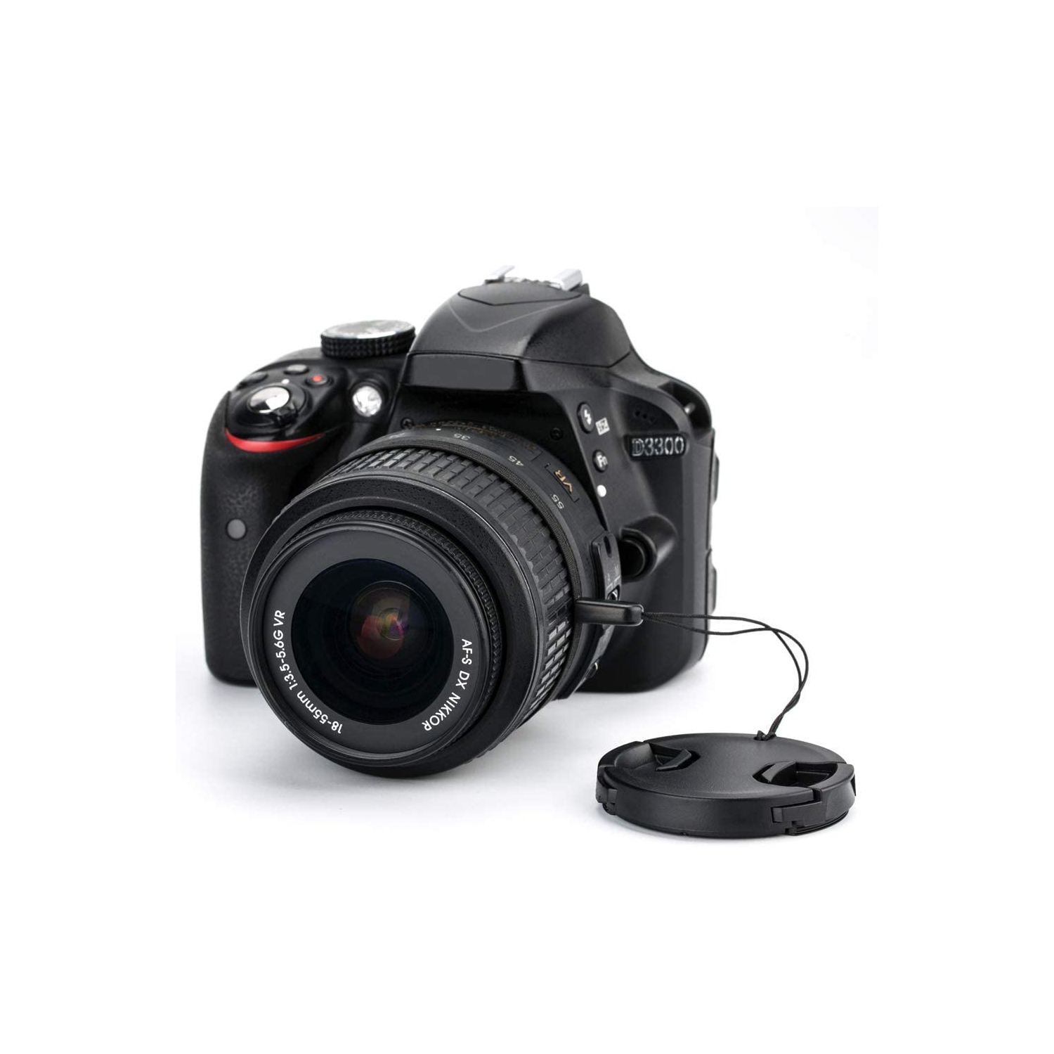 2 Pack 52mm Front Lens Cap Cover with Elastic Cap Keeper for Nikon D3000 D3100 D3200 D3300 D5000 D5100 D5200 D5300 D5500 with AF-S 18-55mm Kit Lens