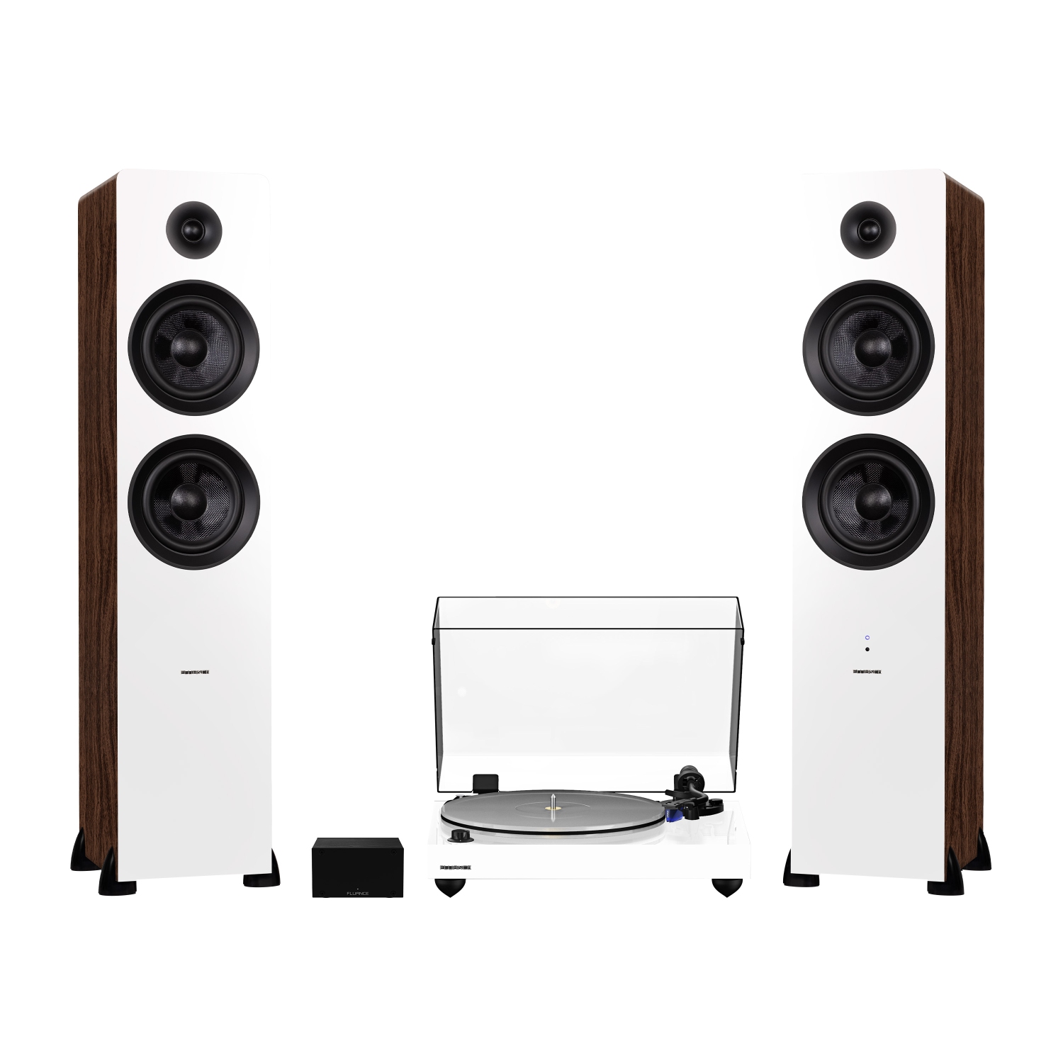 Fluance RT85 Reference High Fidelity Vinyl Turntable, PA10 Phono Preamp and Ai81 Elite Powered Floorstanding Speakers