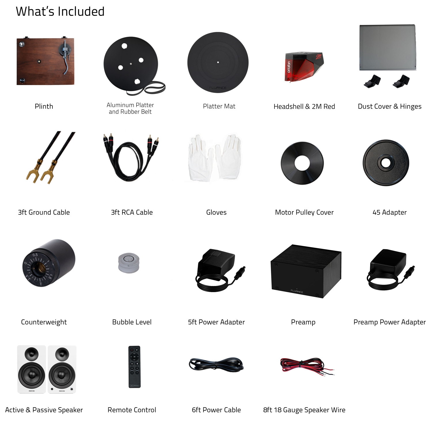 Fluance RT83 Reference High Fidelity Vinyl Turntable, PA10 Phono Preamp and Ai81 Elite Powered Floorstanding Speakers