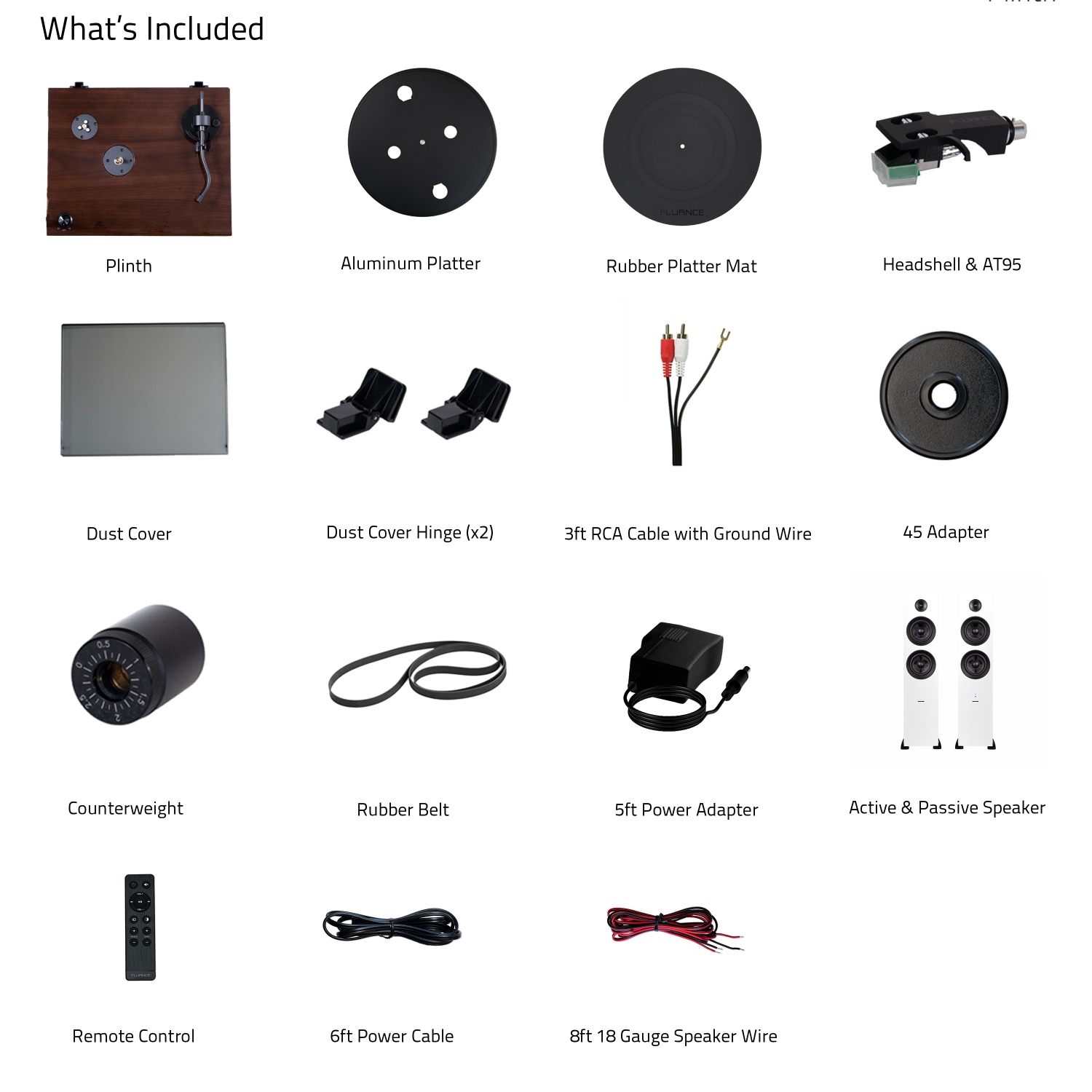 Tourne-disque haute fidélité RT81 Elite de Fluance et haut-parleurs colonne à Ai81Powered 2 voies