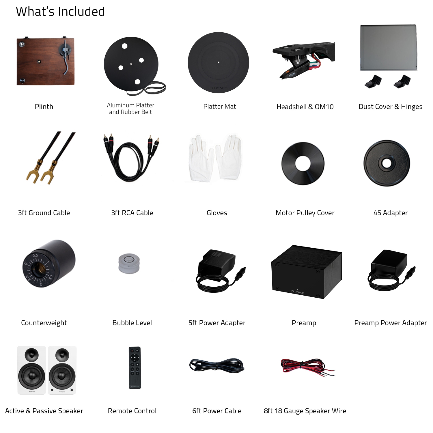 Fluance RT82 Reference High Fidelity Vinyl Turntable, PA10 Phono Preamp and Ai81 te Powered Floorstanding Speakers