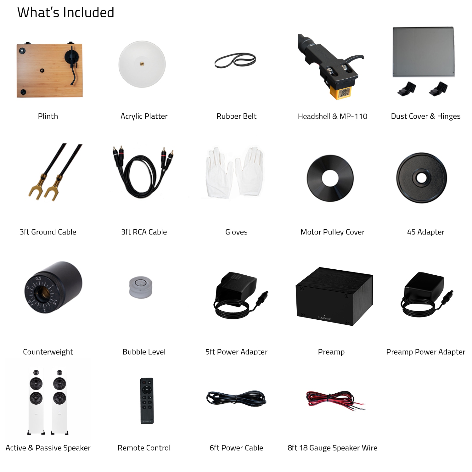 Fluance RT85N Reference High Fidelity Vinyl Turntable, PA10 Phono Preamp and Ai81 Elite Powered Floorstanding Speakers