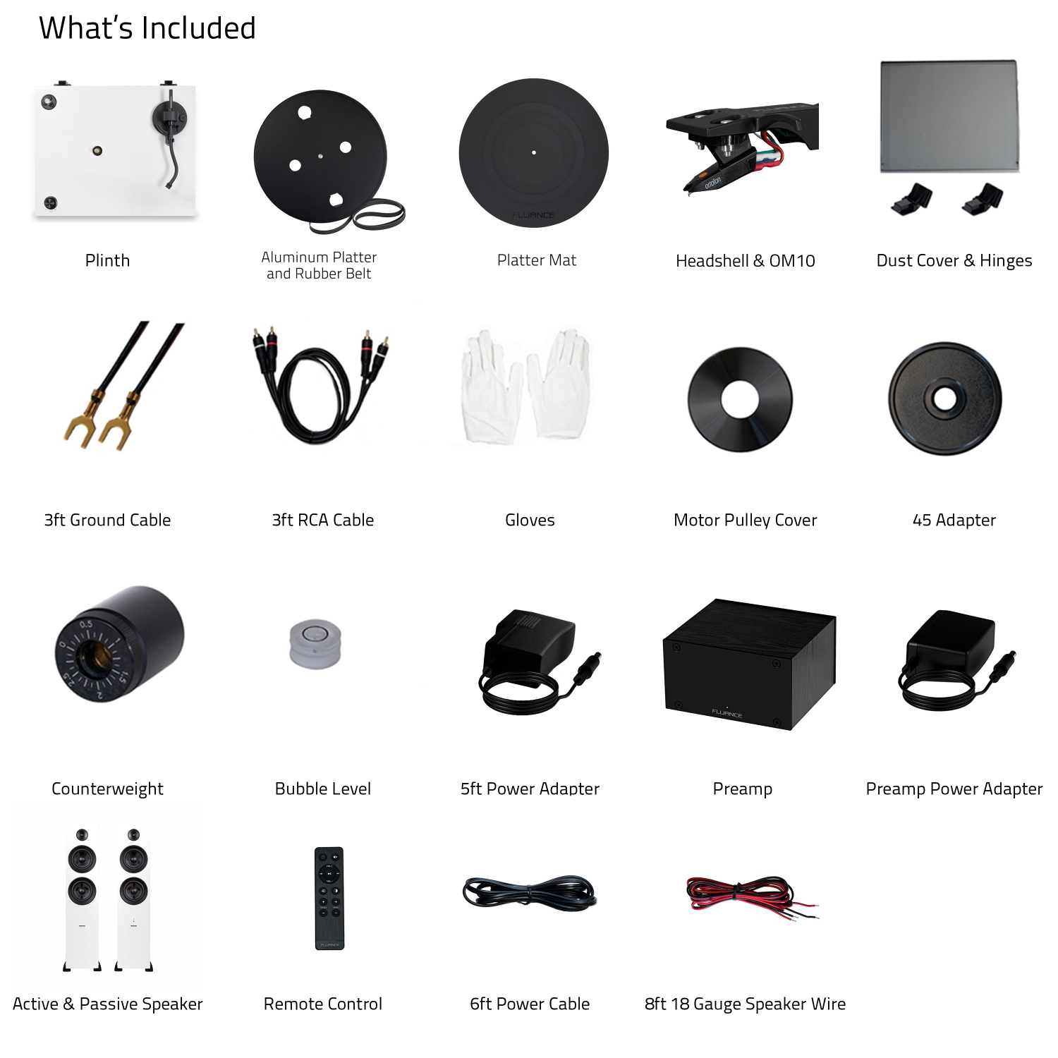 Fluance RT82 Reference High Fidelity Vinyl Turntable, PA10 Phono Preamp and Ai81 te Powered Floorstanding Speakers