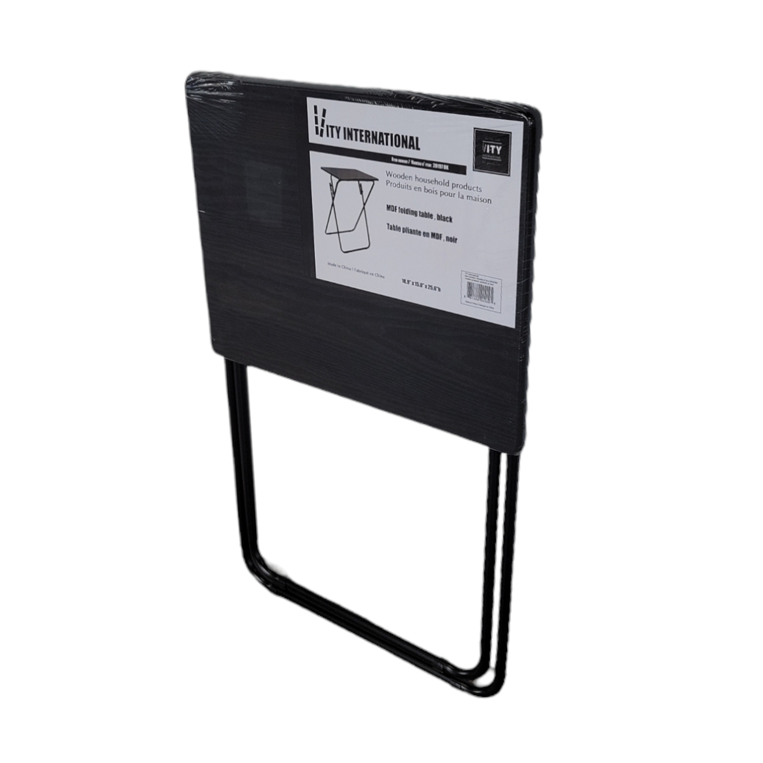ITY International - MDF Folding Table, 18.9"x15"x25.6", Black