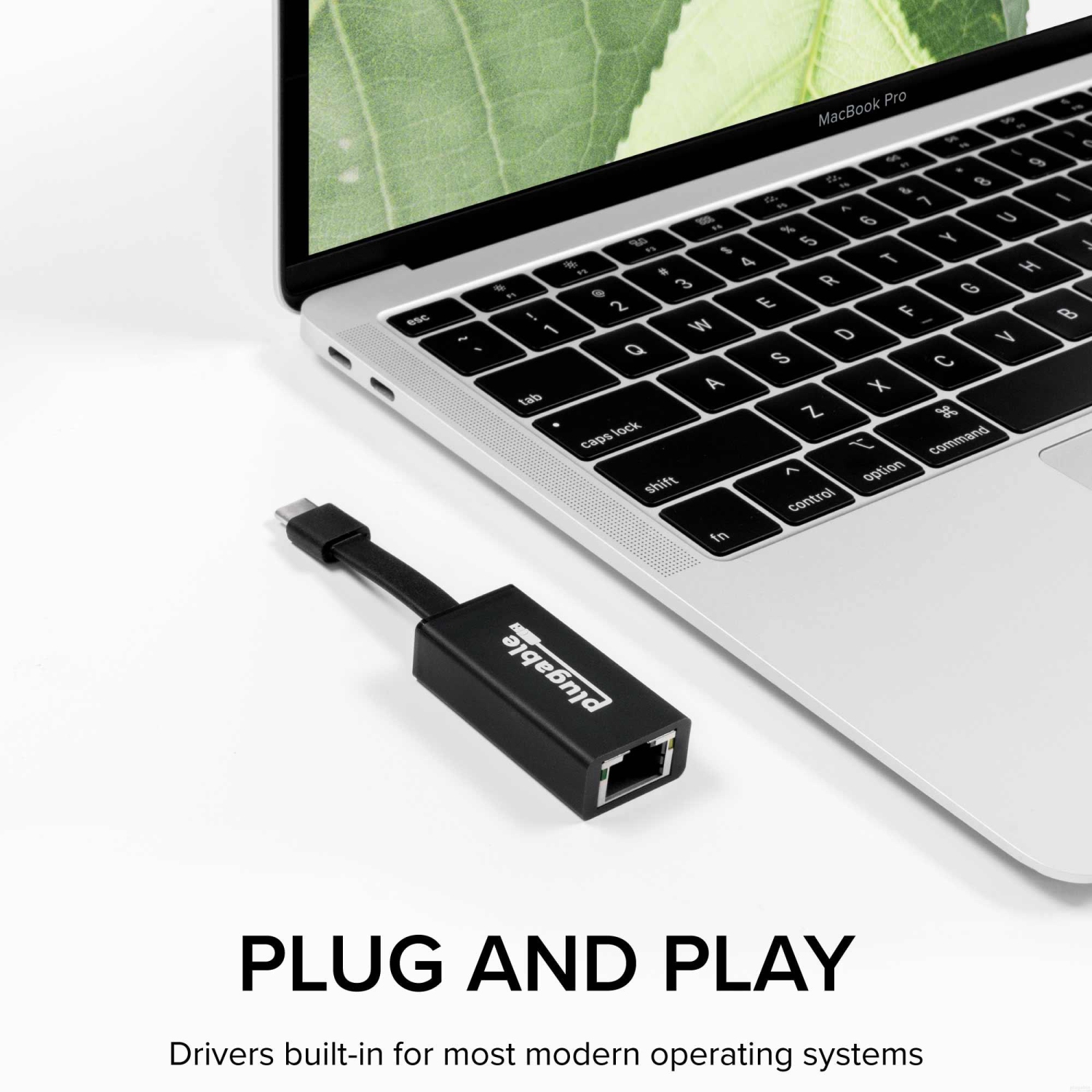 Plugable USB C to Ethernet Adapter, Fast and Reliable Gigabit Speed, Thunderbolt 3 to Ethernet Adapter Compatible with Macbook Pro, Windows, macOS,