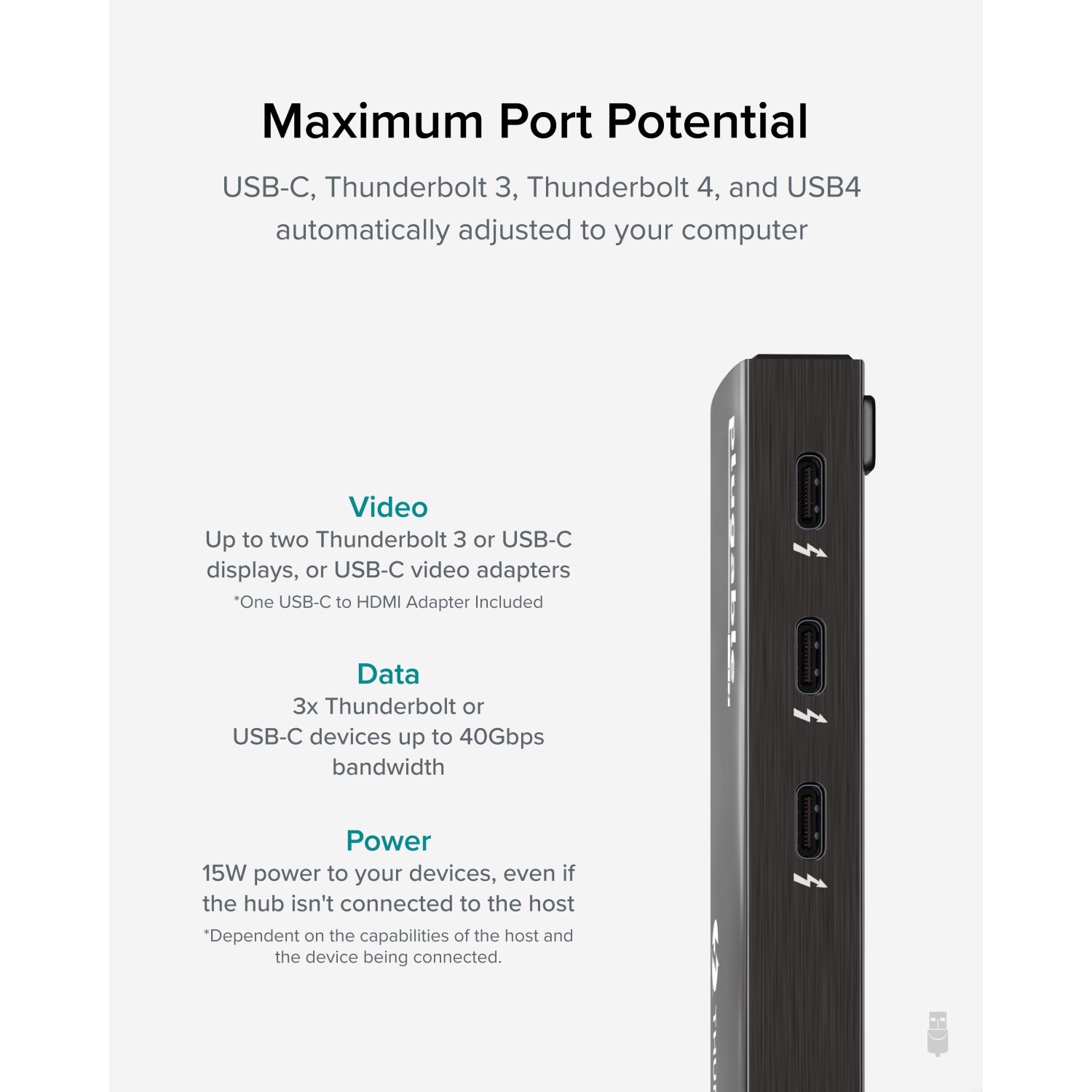 Plugable 4-Port Thunderbolt 4 Hub
