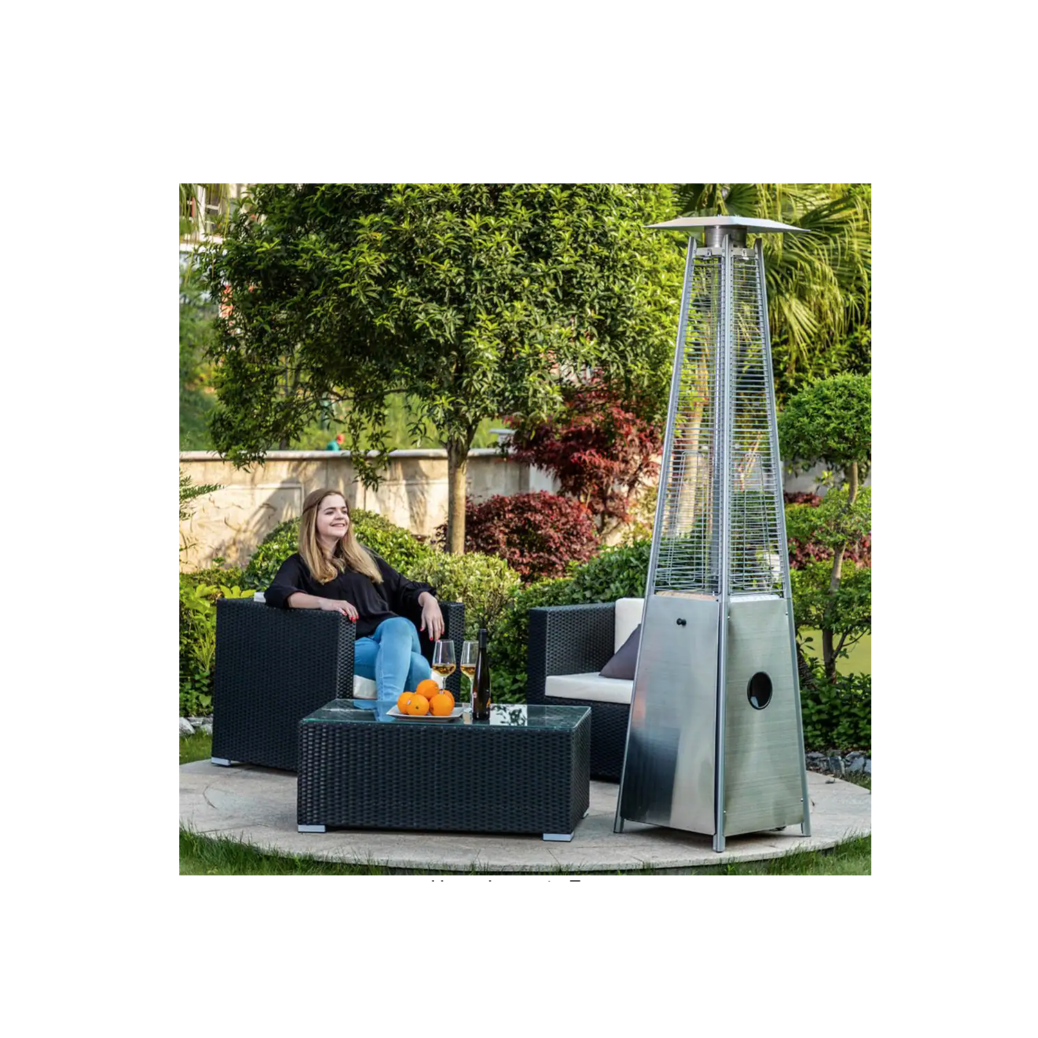 Legacy Heating Chauffe-flamme de terrasse en tube de verre 40 000 BTU, acier inoxydable CAPH-GT-SS