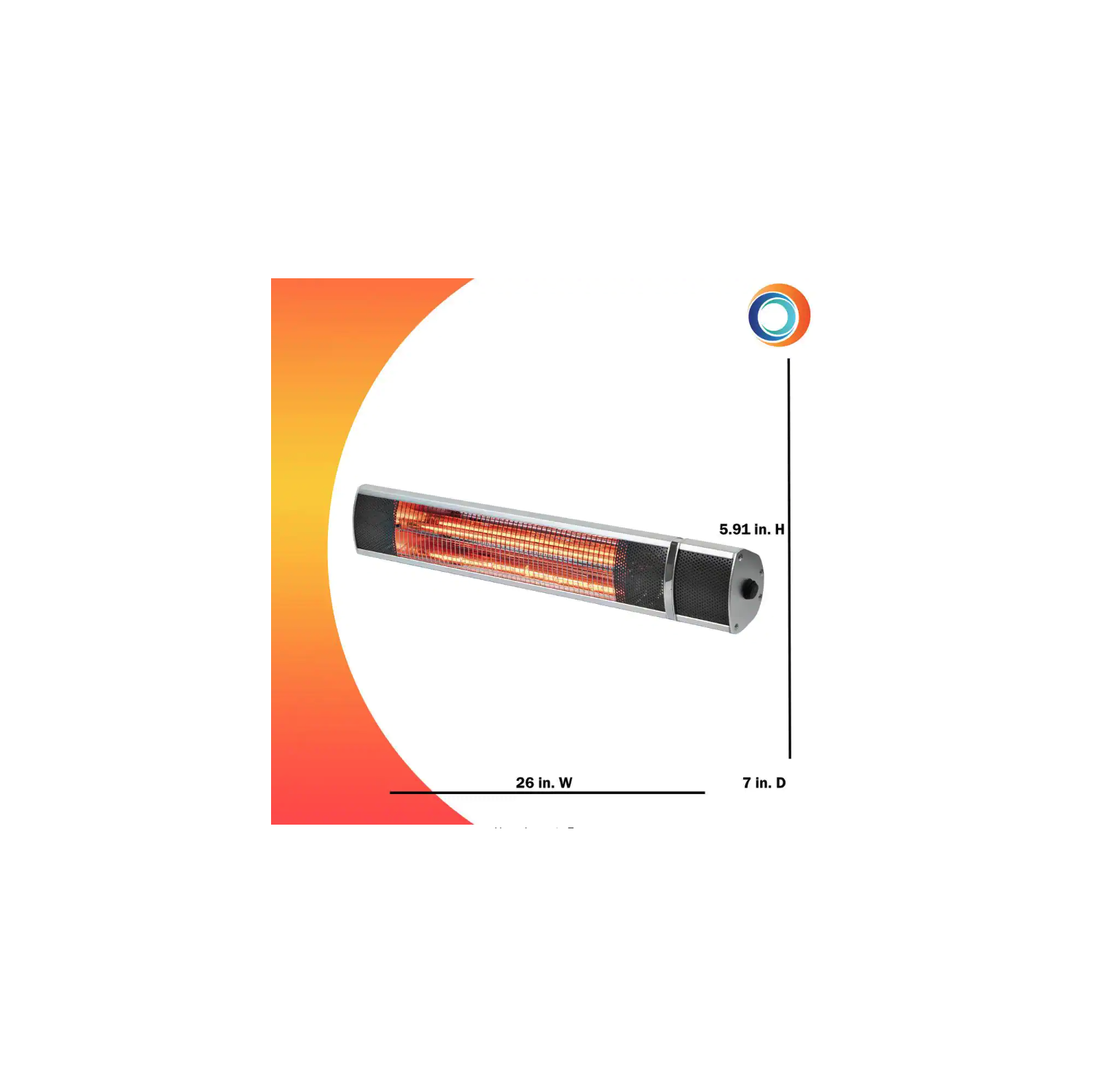 Comfort Zone Chauffage de terrasse électrique 1500 watts - CZPH20RGR-EU