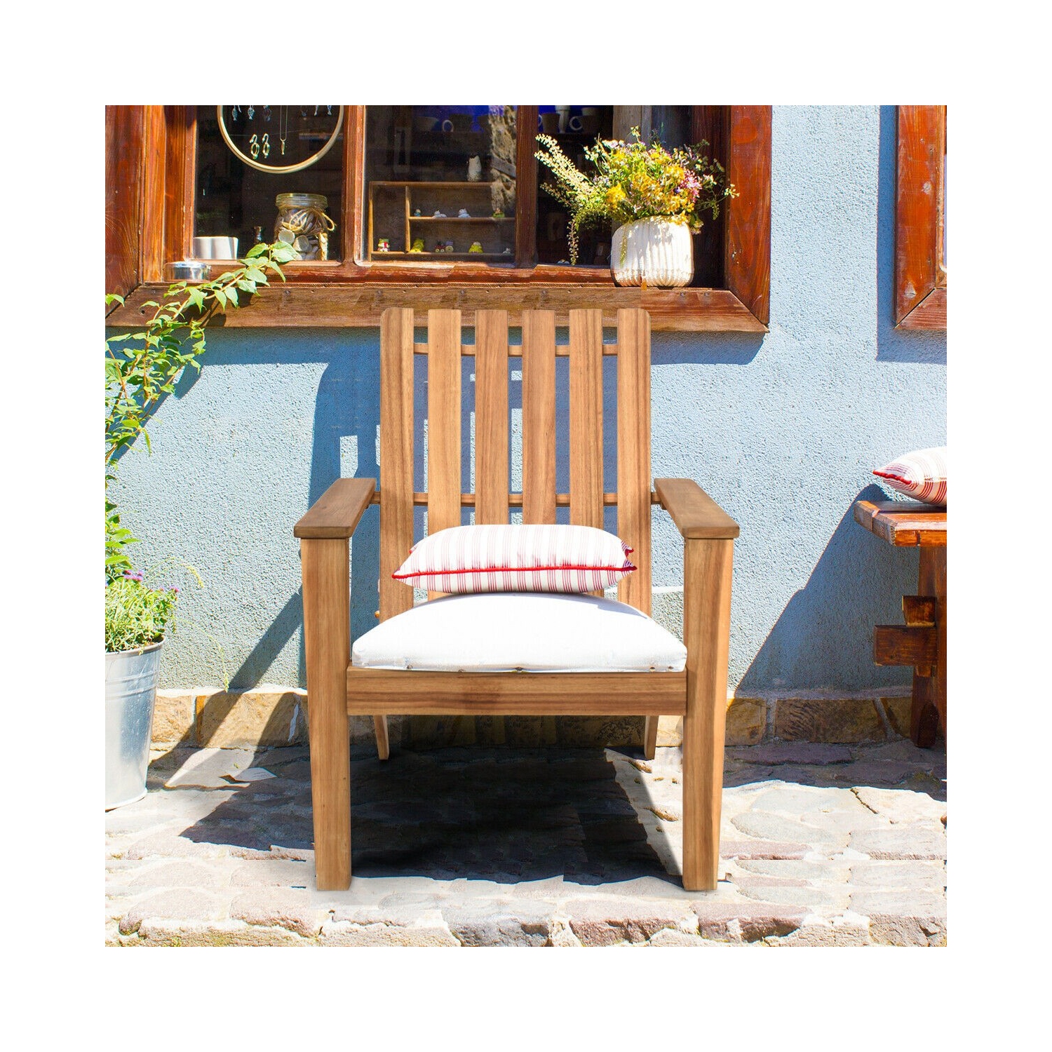 Patio Durable Patio Fauteuil long Adirondack en bois d'acacia