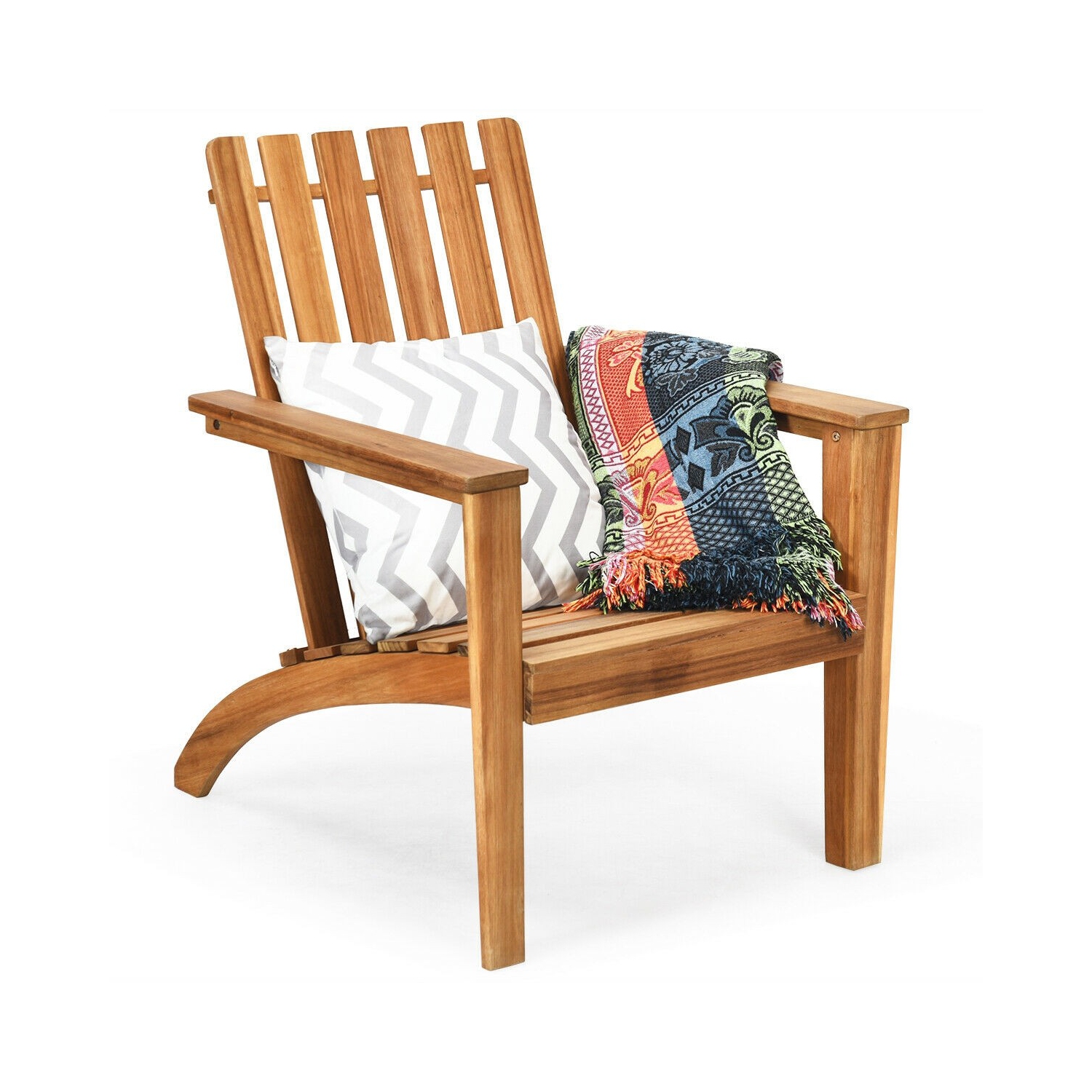 Patio Durable Patio Fauteuil long Adirondack en bois d'acacia