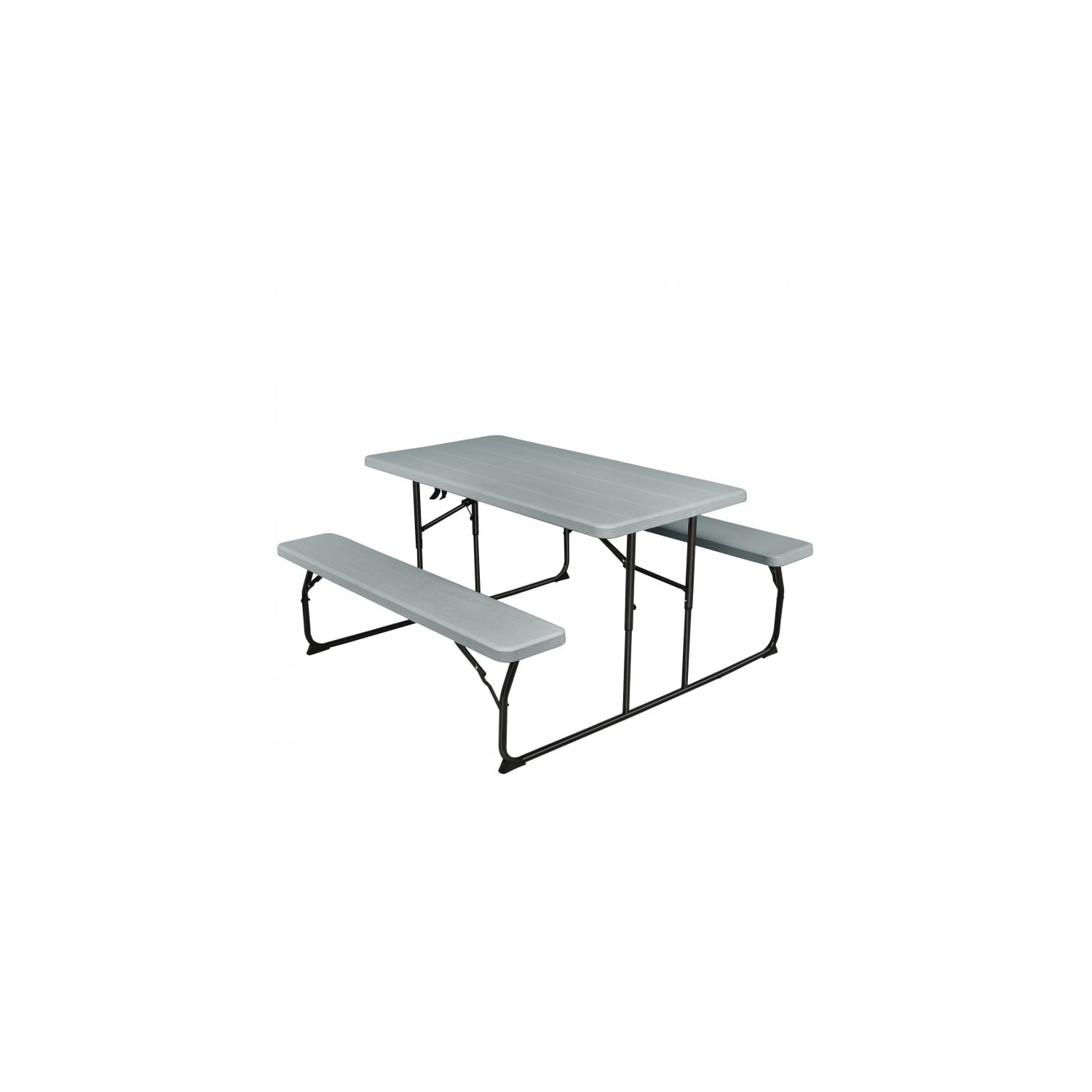 Portable Folding Picnic Table Bench Set with Wood-Style Texture for Backyard or Patio