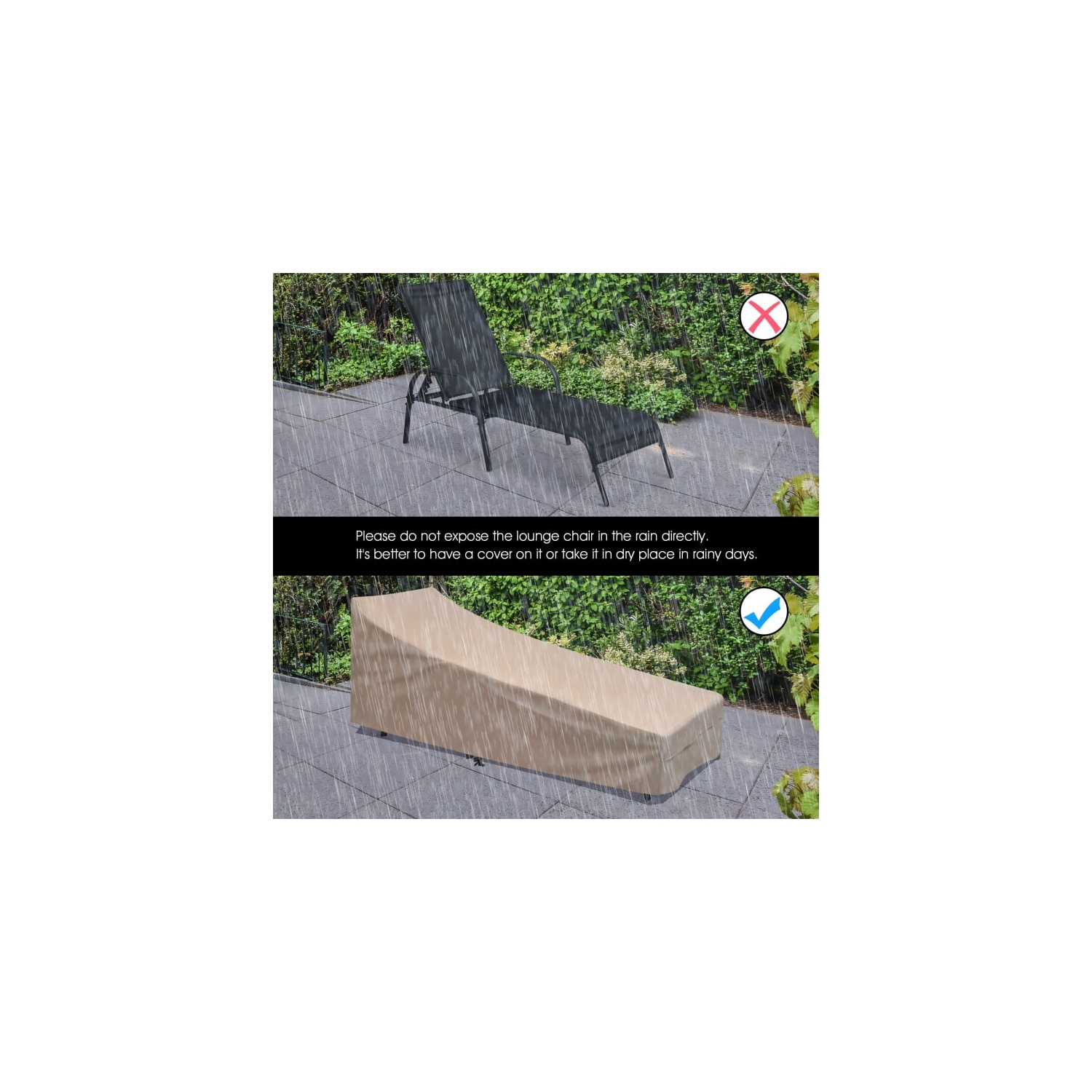 2 Pieces Outdoor Patio Lounge Chair with Adjustable Reclining Armrest