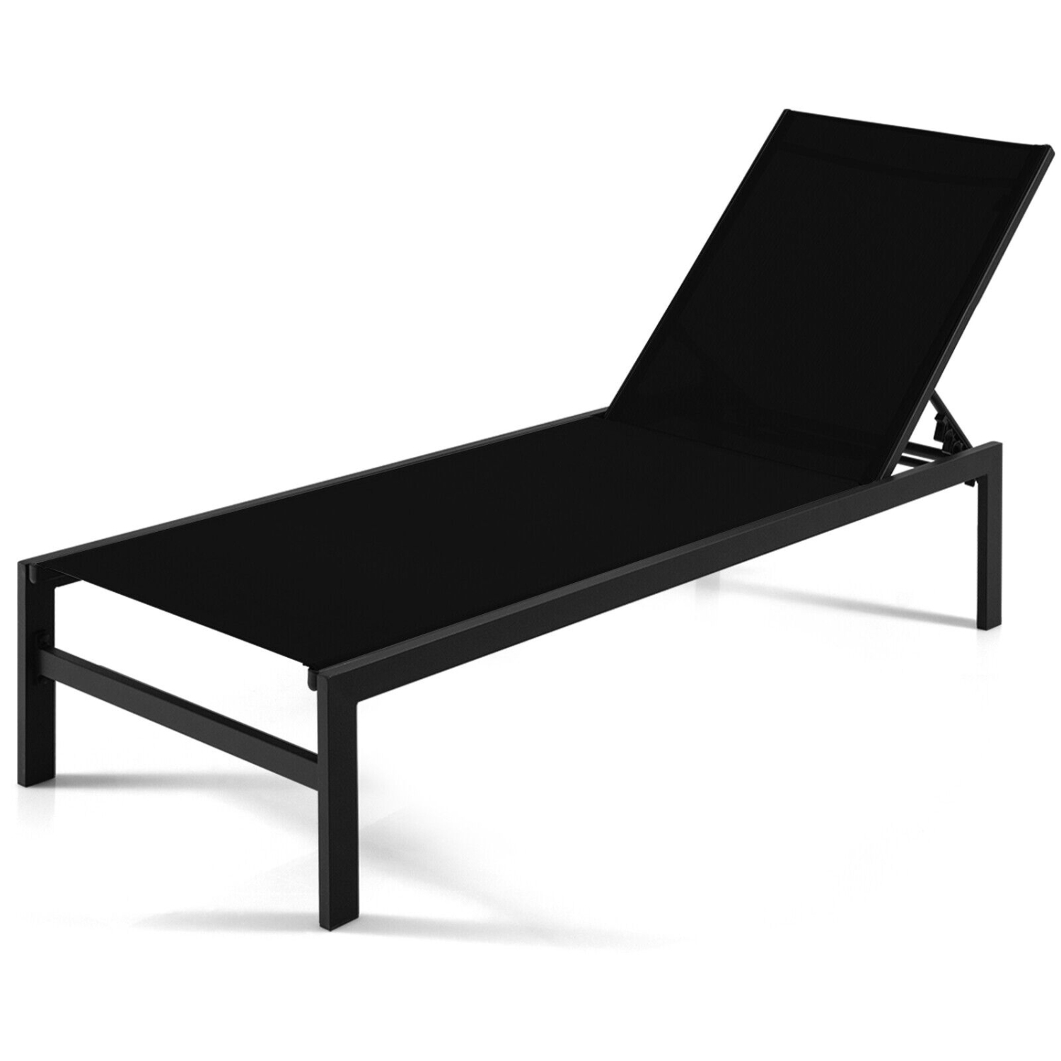 Chaise longue à 6 positions avec cadre en aluminium antirouille