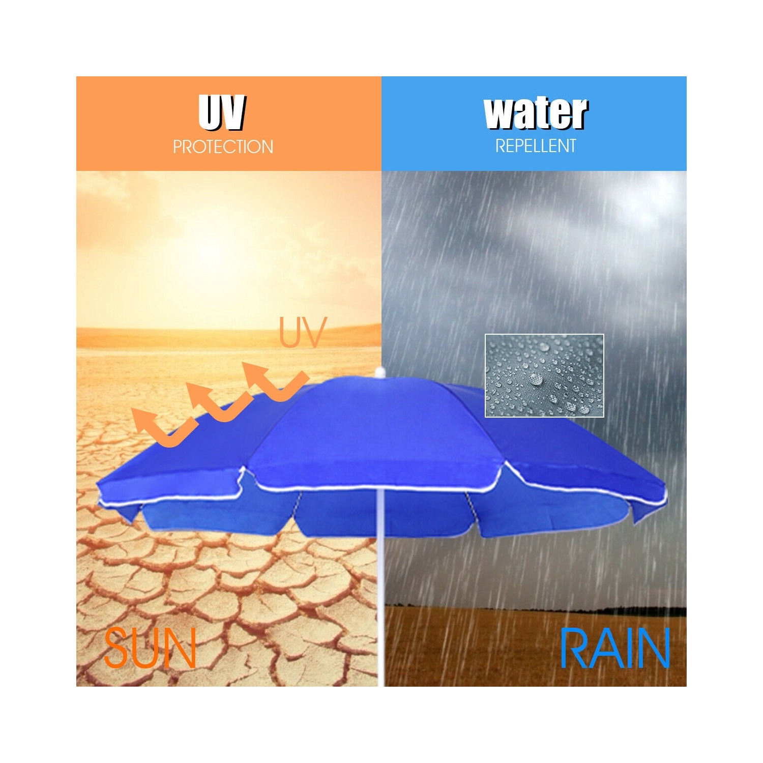 Portable Folding Picnic Double Chair With Removable Umbrella