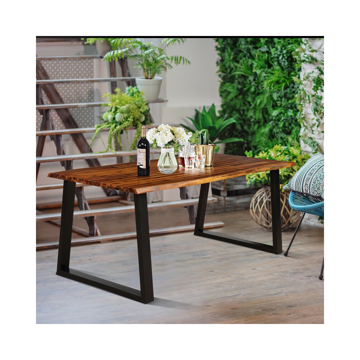 Rectangular Acacia Wood Dining Table