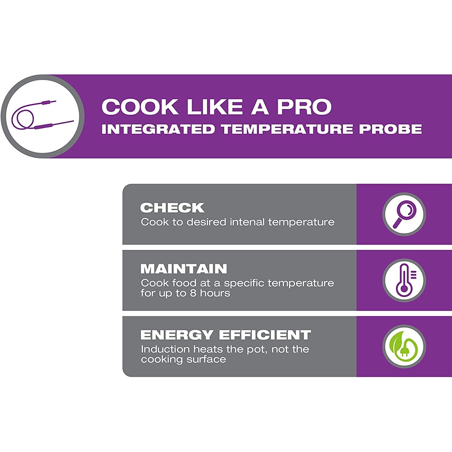 Salton ID1880 - Plaque de Cuisson Portable à Induction avec Affichage Digital et Sonde de Température, Noir