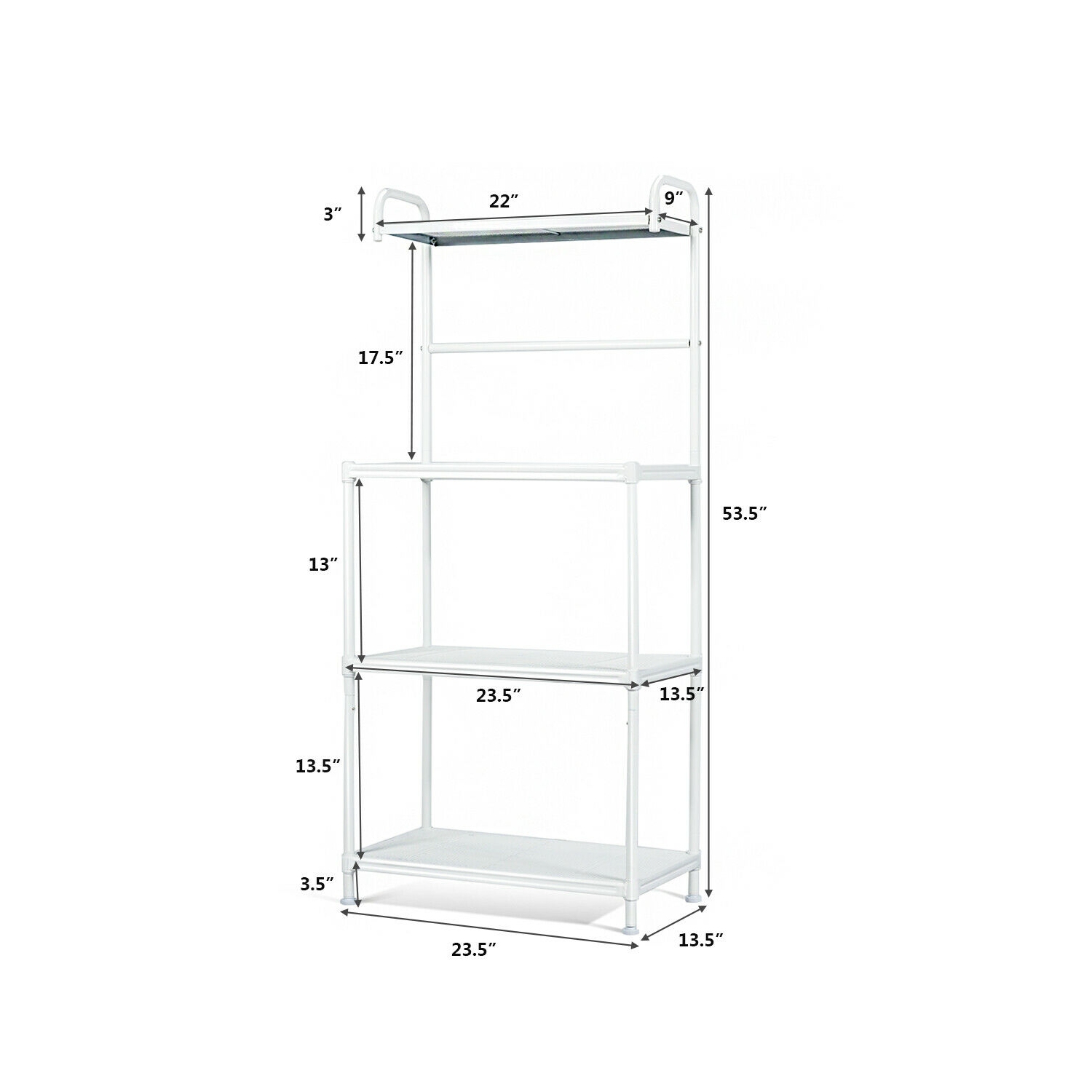 Kitchen Baker’s Rack with 4 Metal Shelves – Microwave Oven Stand & Storage Organizer