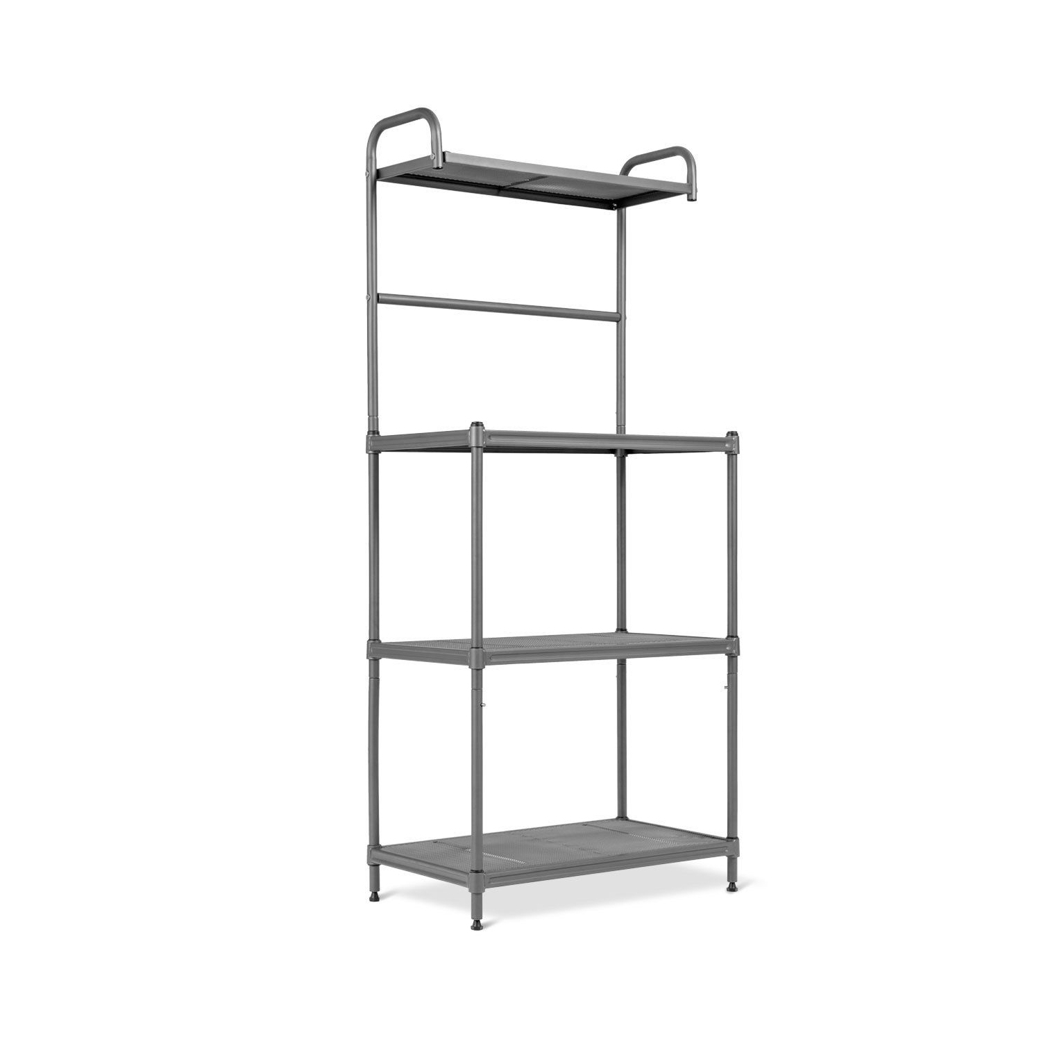 Support de cuisine avec 4 tablettes en métal – Support de four à micro-ondes et organisateur de rangement