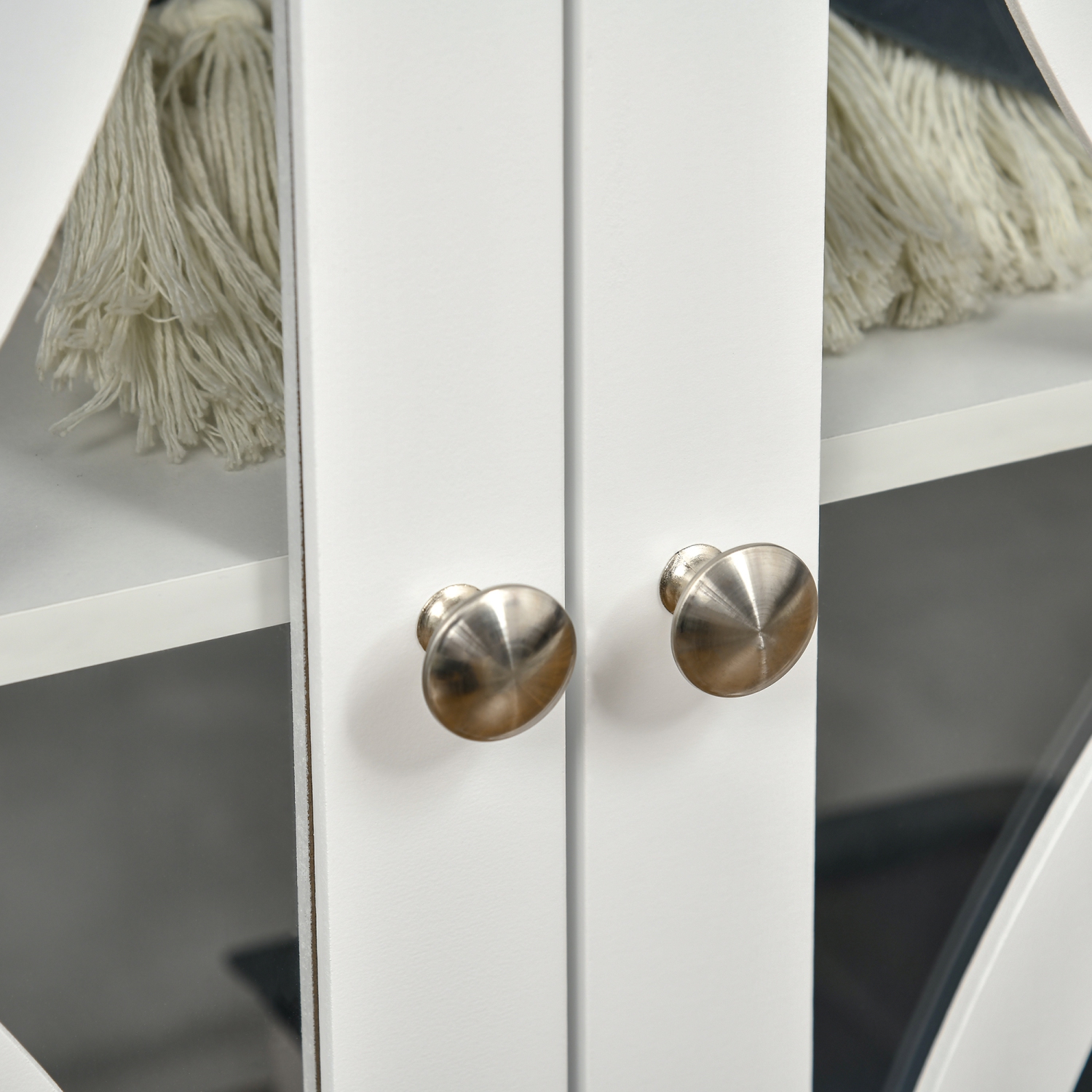 Buffet de cuisine HOMCOM, buffet à porte en verre, armoire de rangement pour salle de bains avec tablette de rangement réglable pour salle à manger,