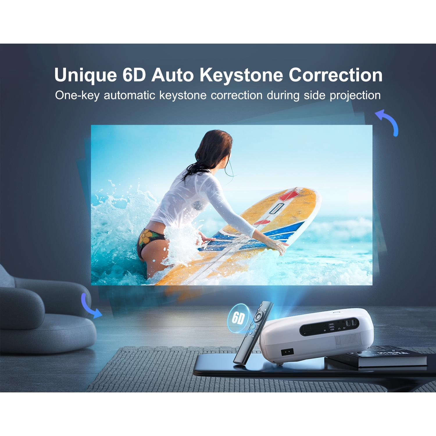 Projectors Savings Clearance! 5G WiFi Bluetooth Projector 6D Auto