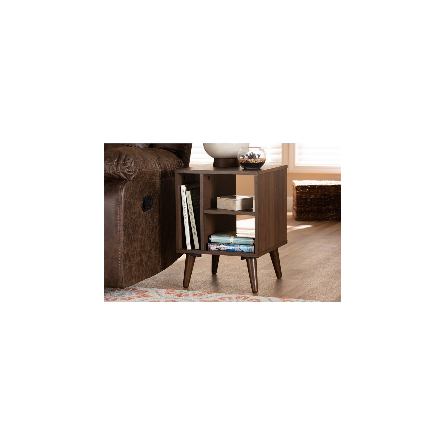 Baxton Studio Sami Brown Finished Wood End Table