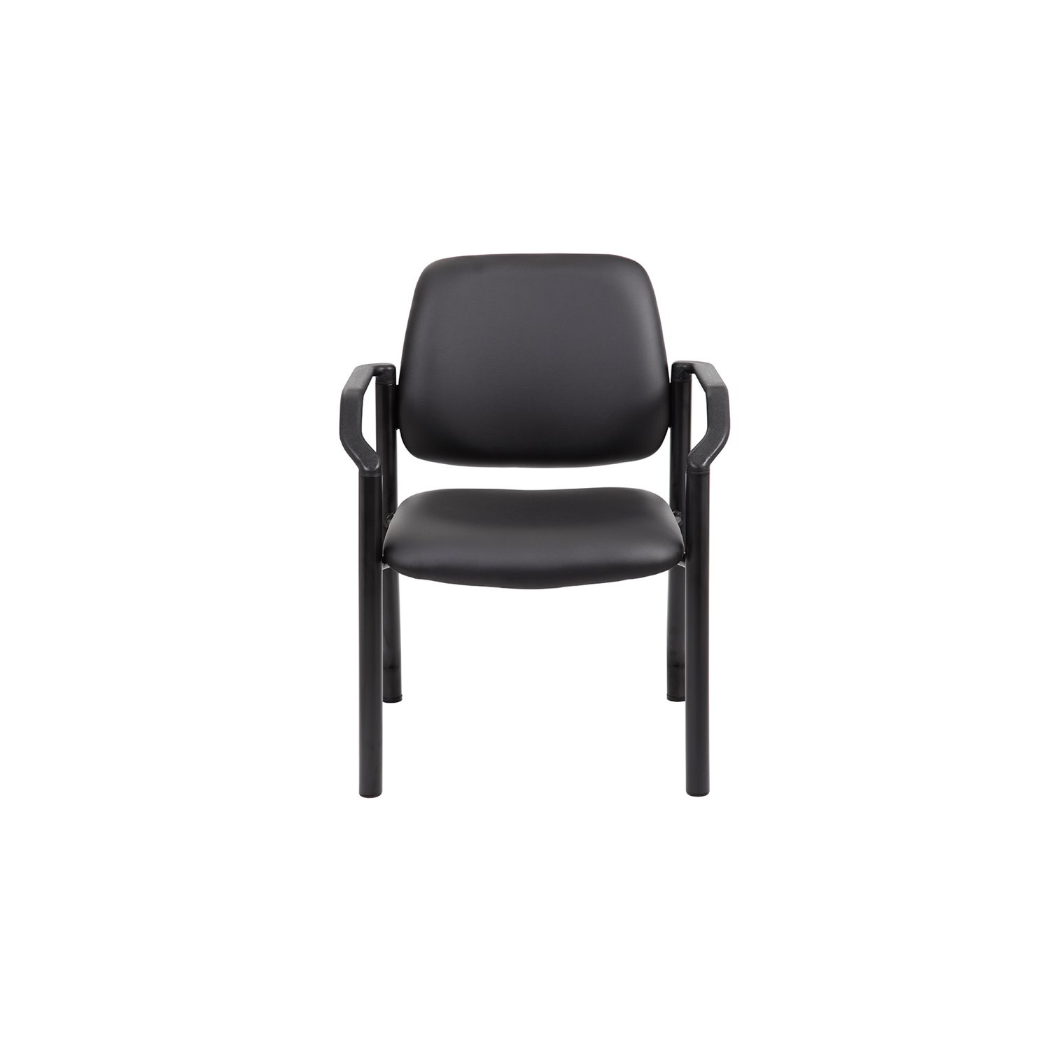 Boss Office – Fauteuil d’invité en similicuir noir, grand et large