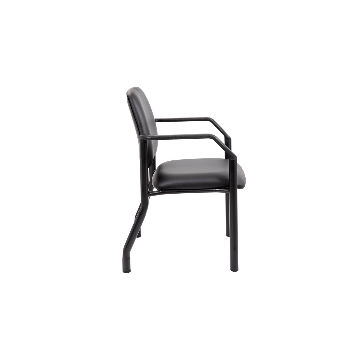 Boss Office – Fauteuil d’invité en similicuir noir, grand et large